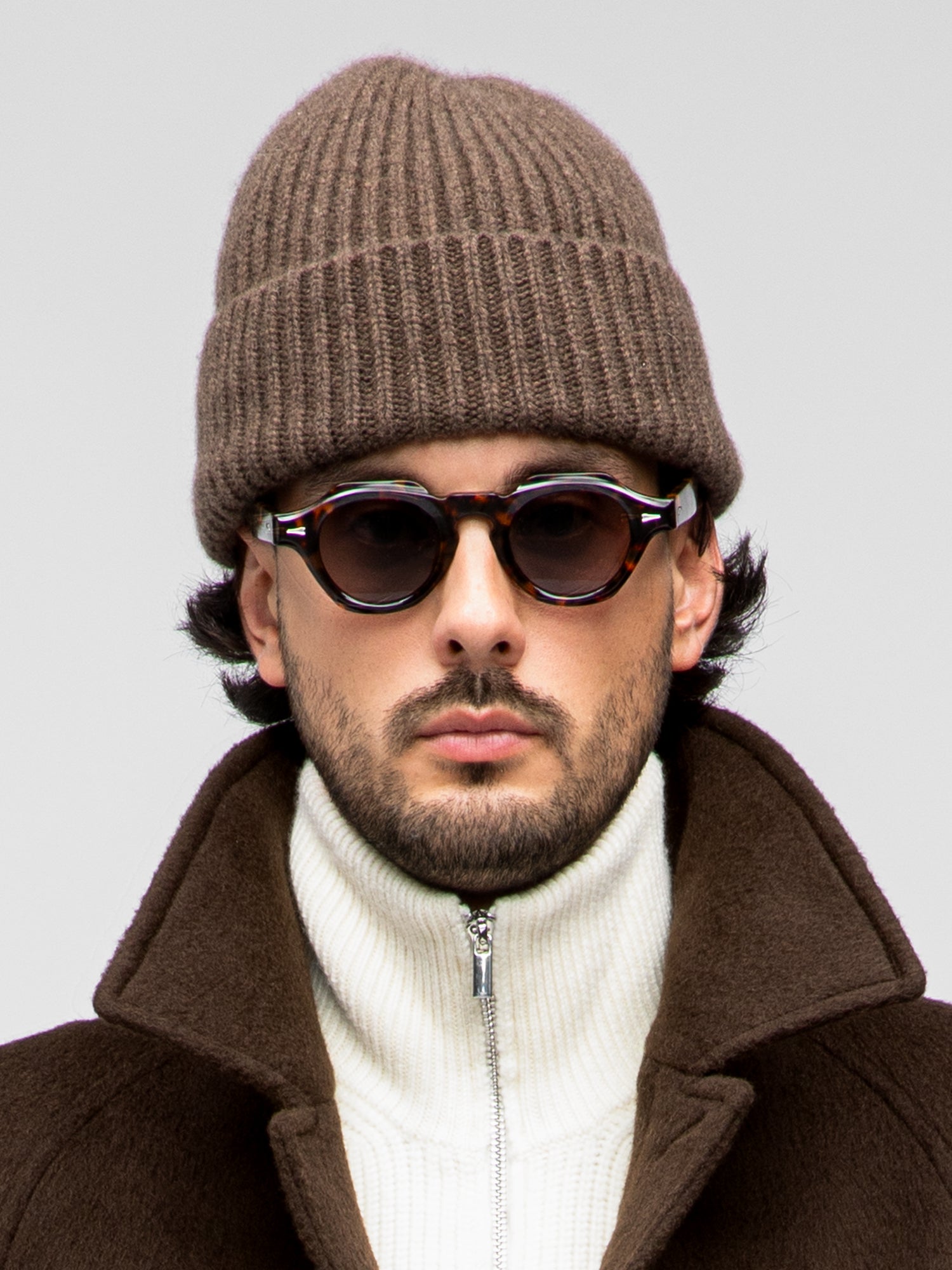 Brown Cashmere Beanie - Grand Le Mar