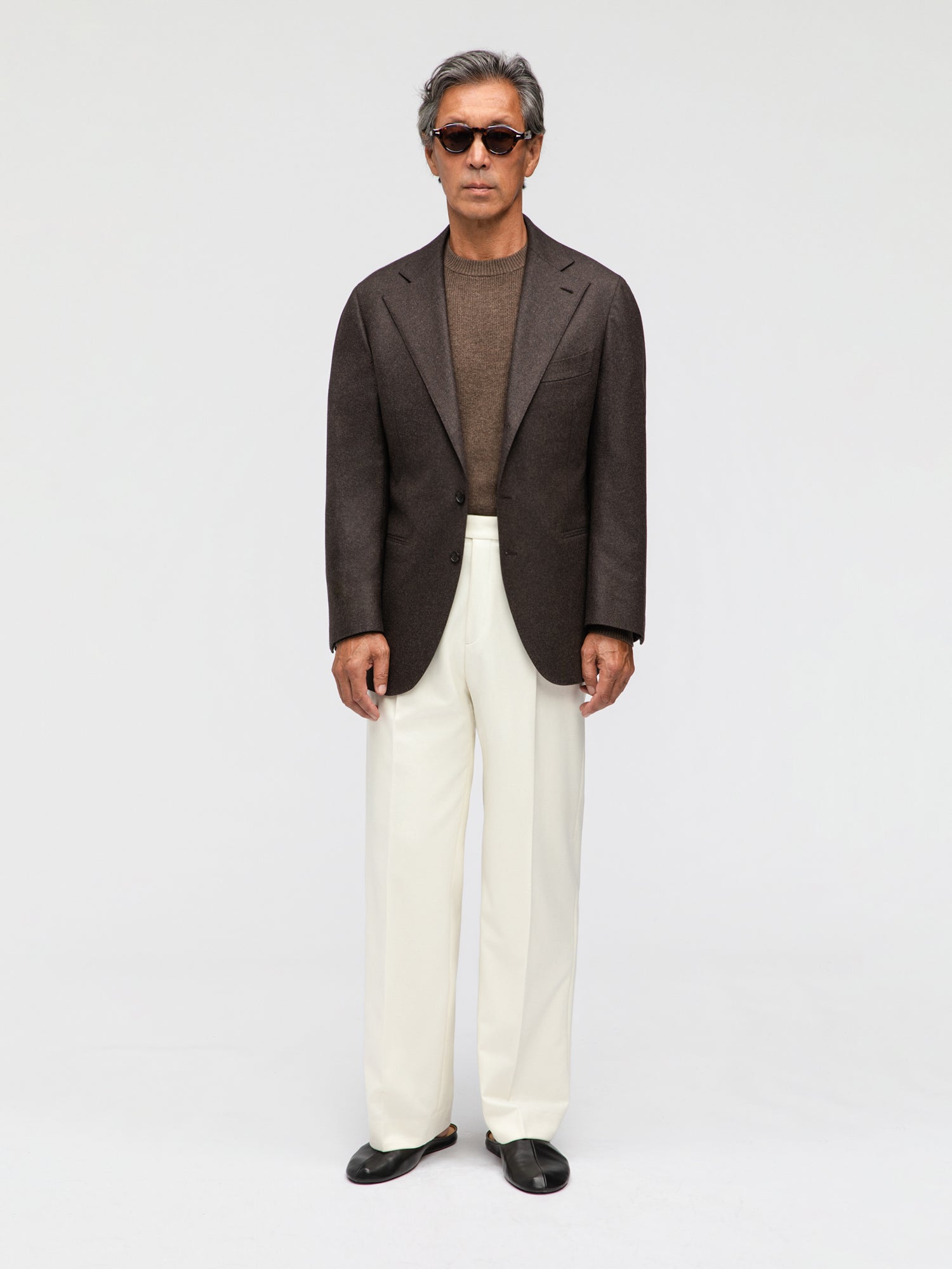 Brown Flannel Wool Jacket (SB) - Grand Le Mar