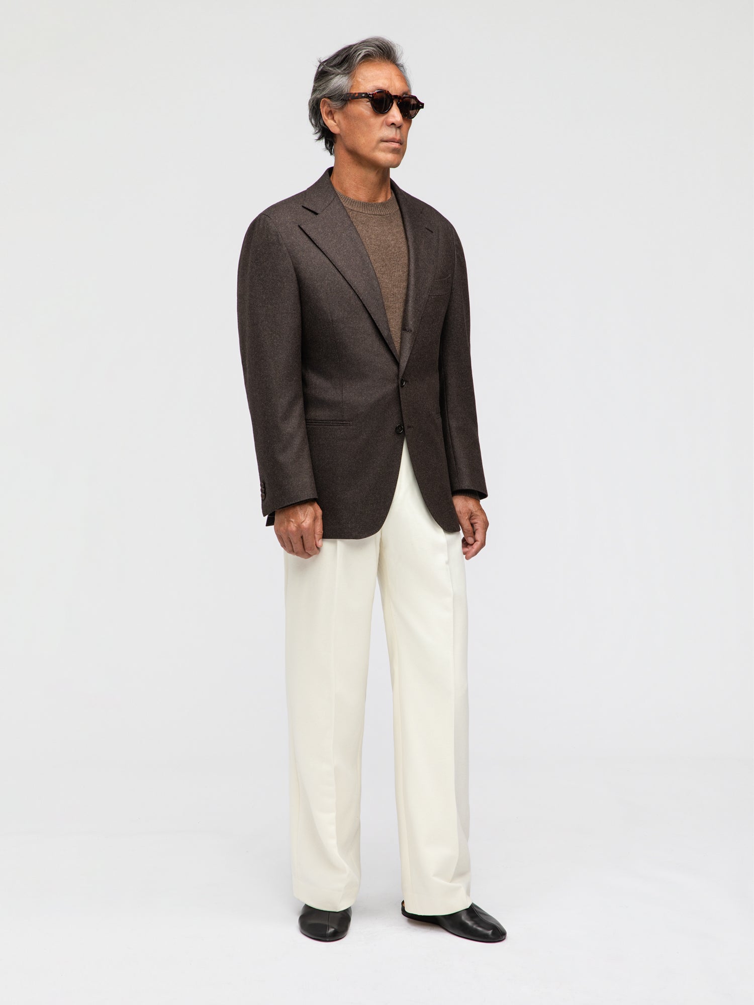 Brown Flannel Wool Jacket (SB) - Grand Le Mar