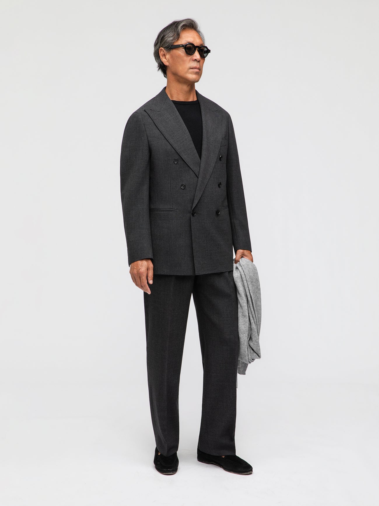 Charcoal Heavyweight High Twist Suit - Grand Le Mar