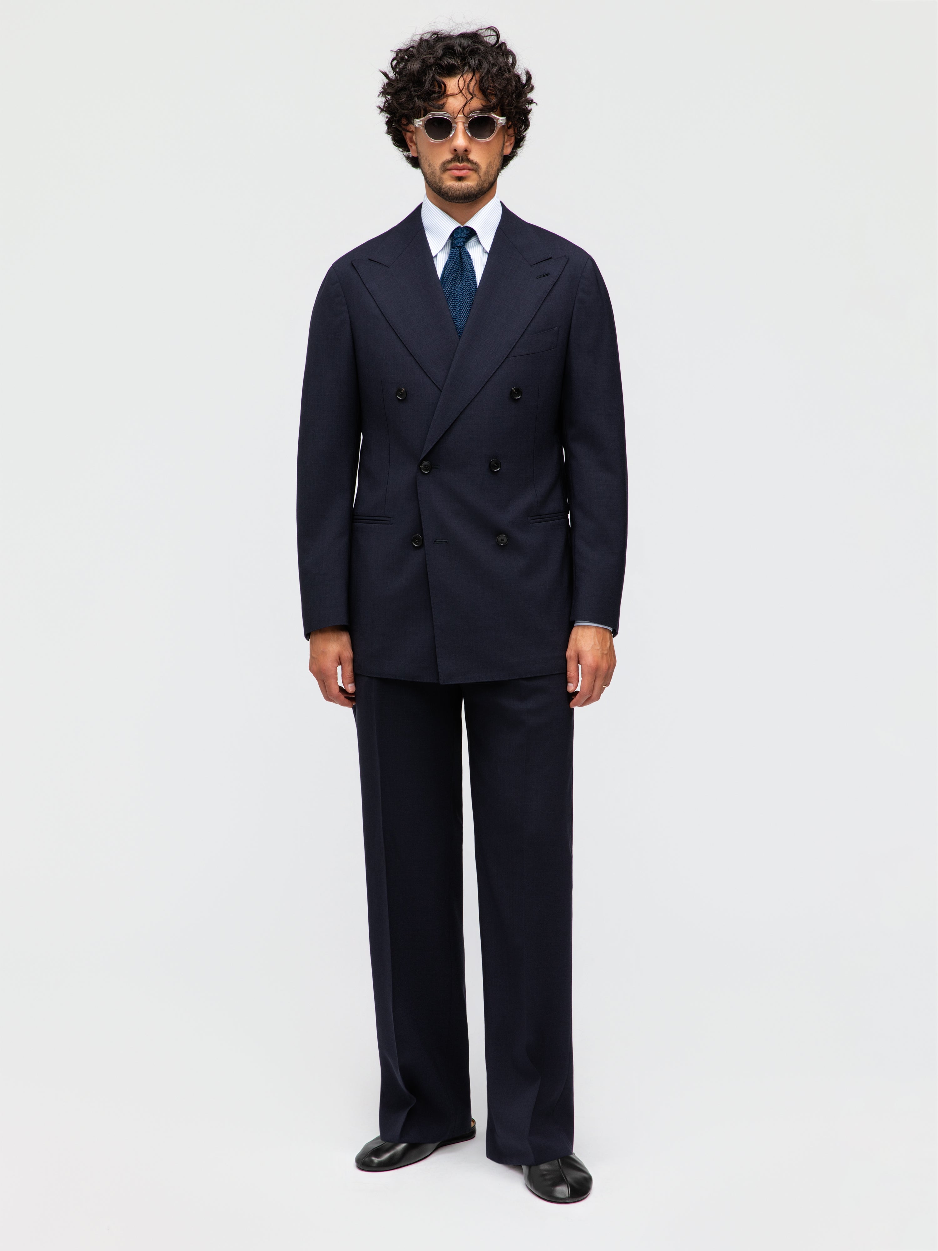 Navy High Twist Wool Suit (DB)
