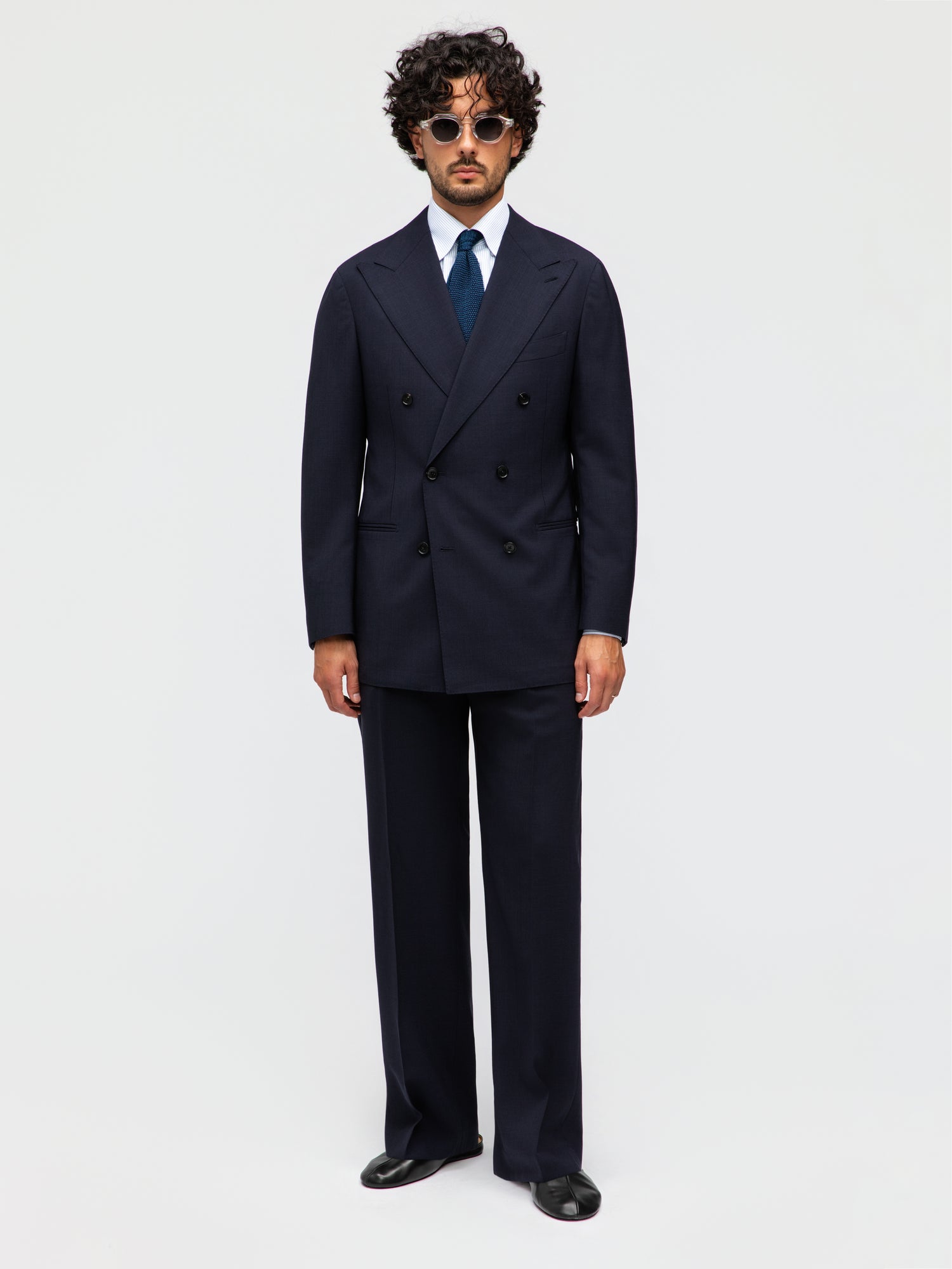 Navy High Twist Wool Suit (DB)