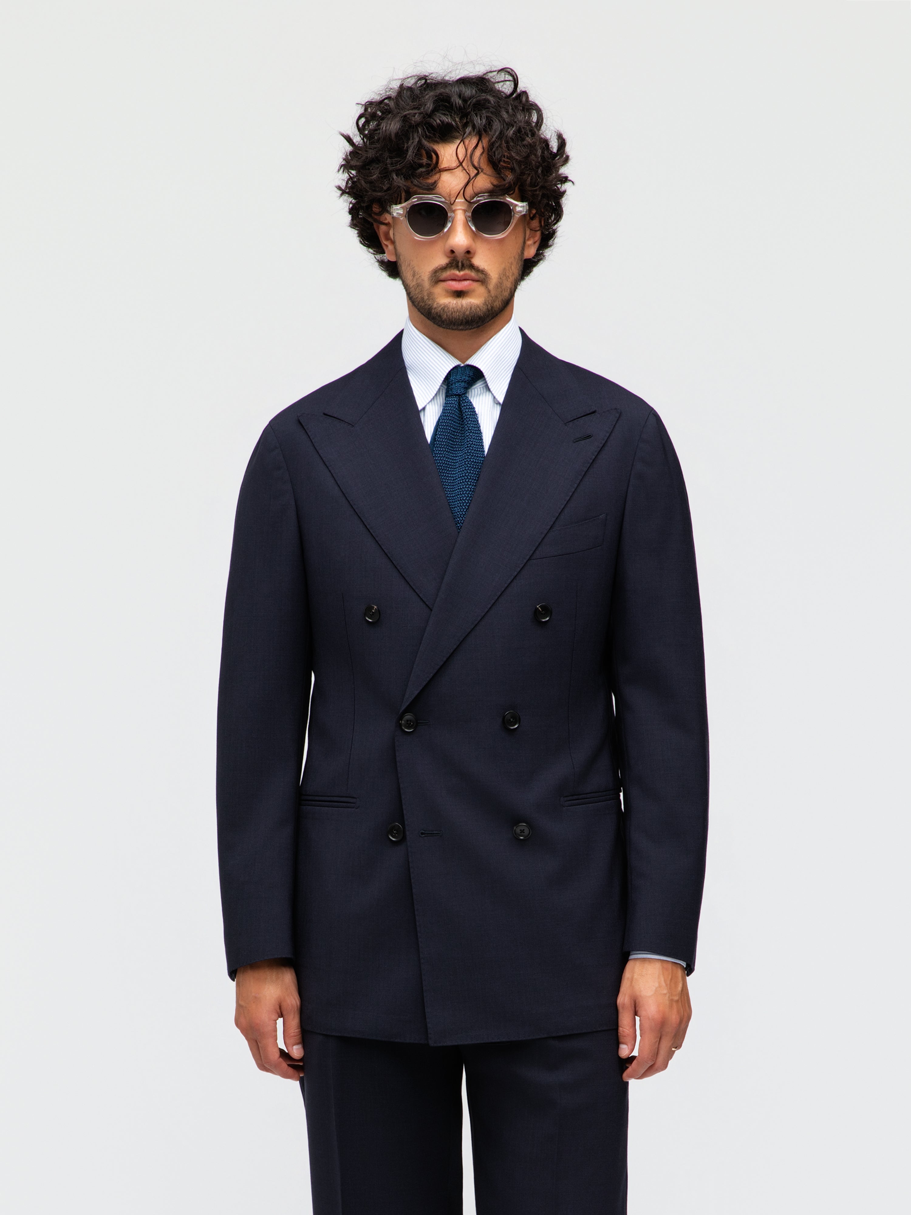 Navy High Twist Wool Suit (DB)