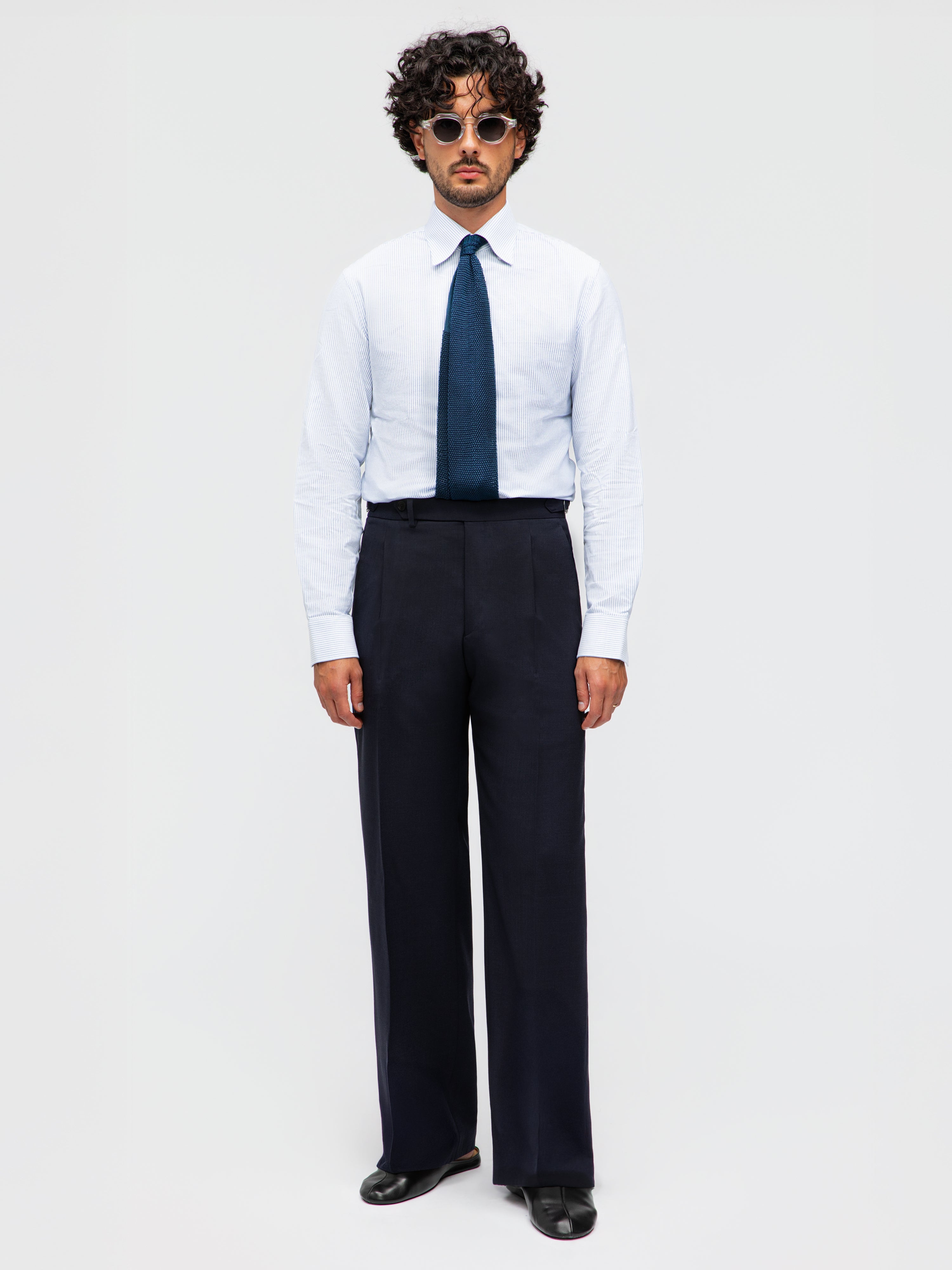 Navy High Twist Wool Suit (DB)