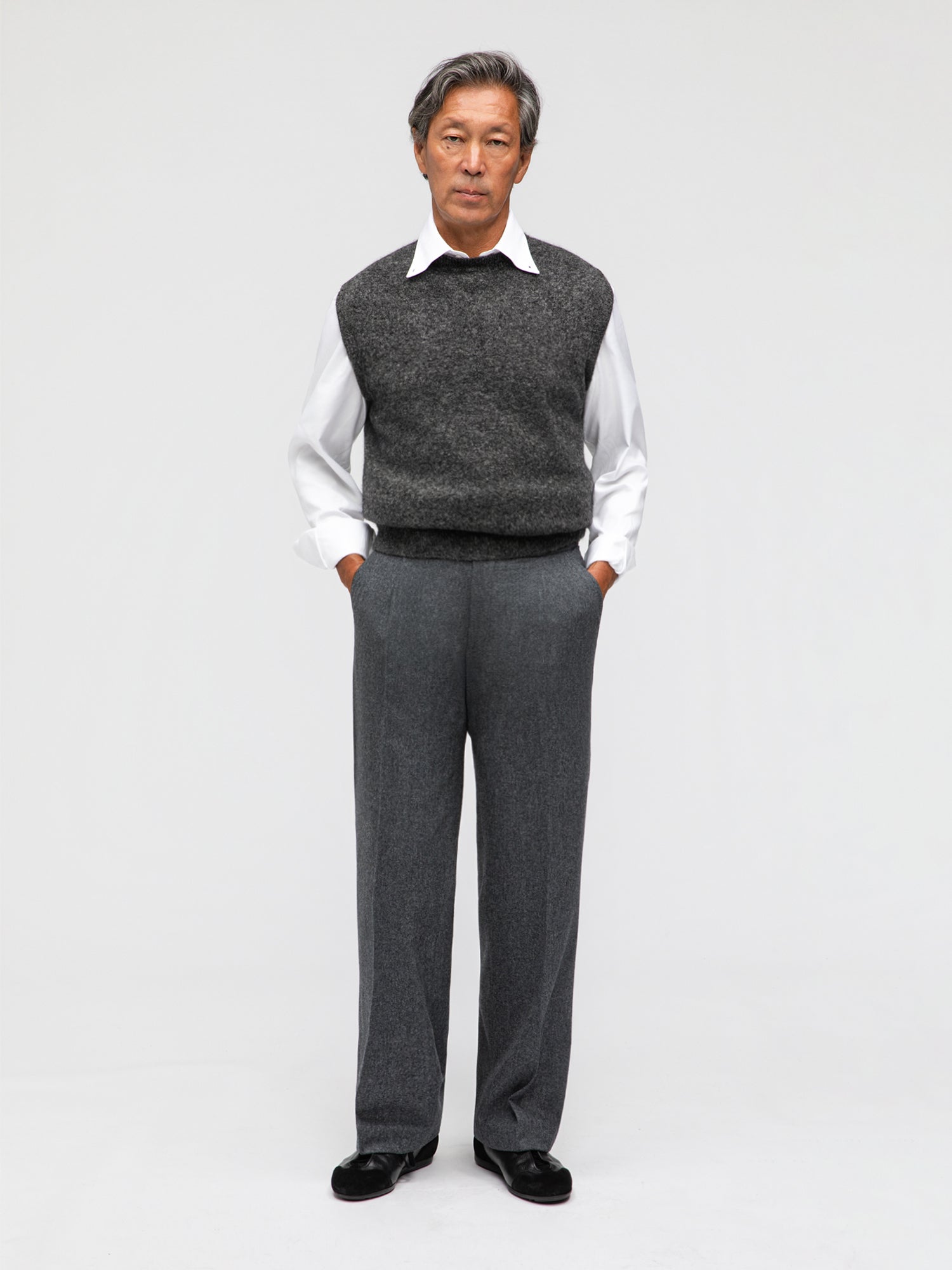 Charcoal Mohair Vest - Grand Le Mar