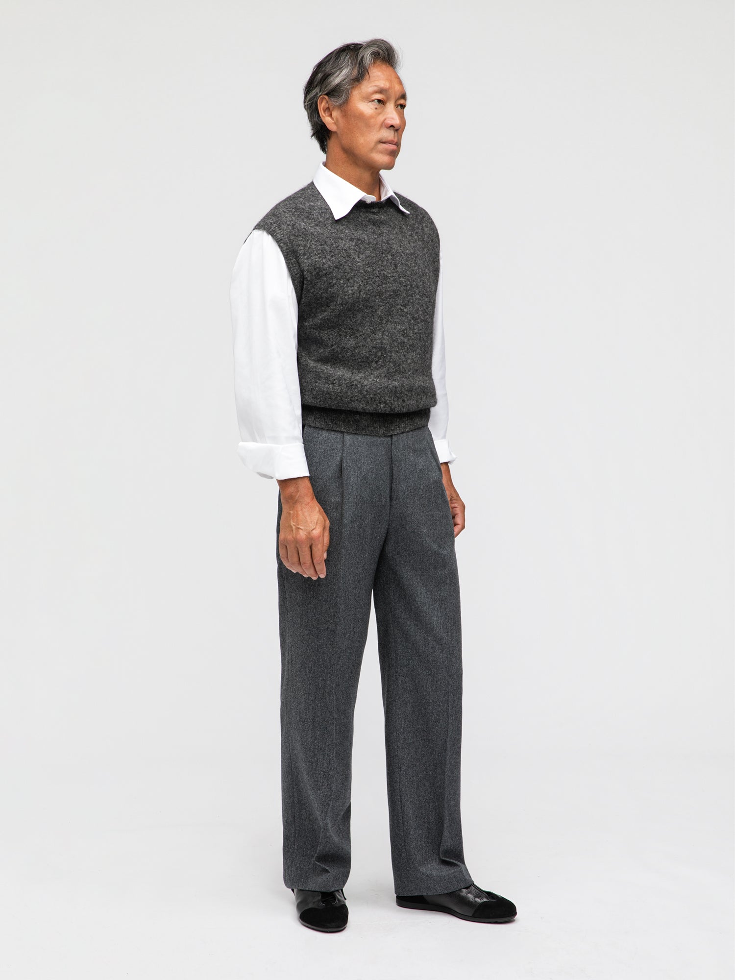 Charcoal Mohair Vest - Grand Le Mar