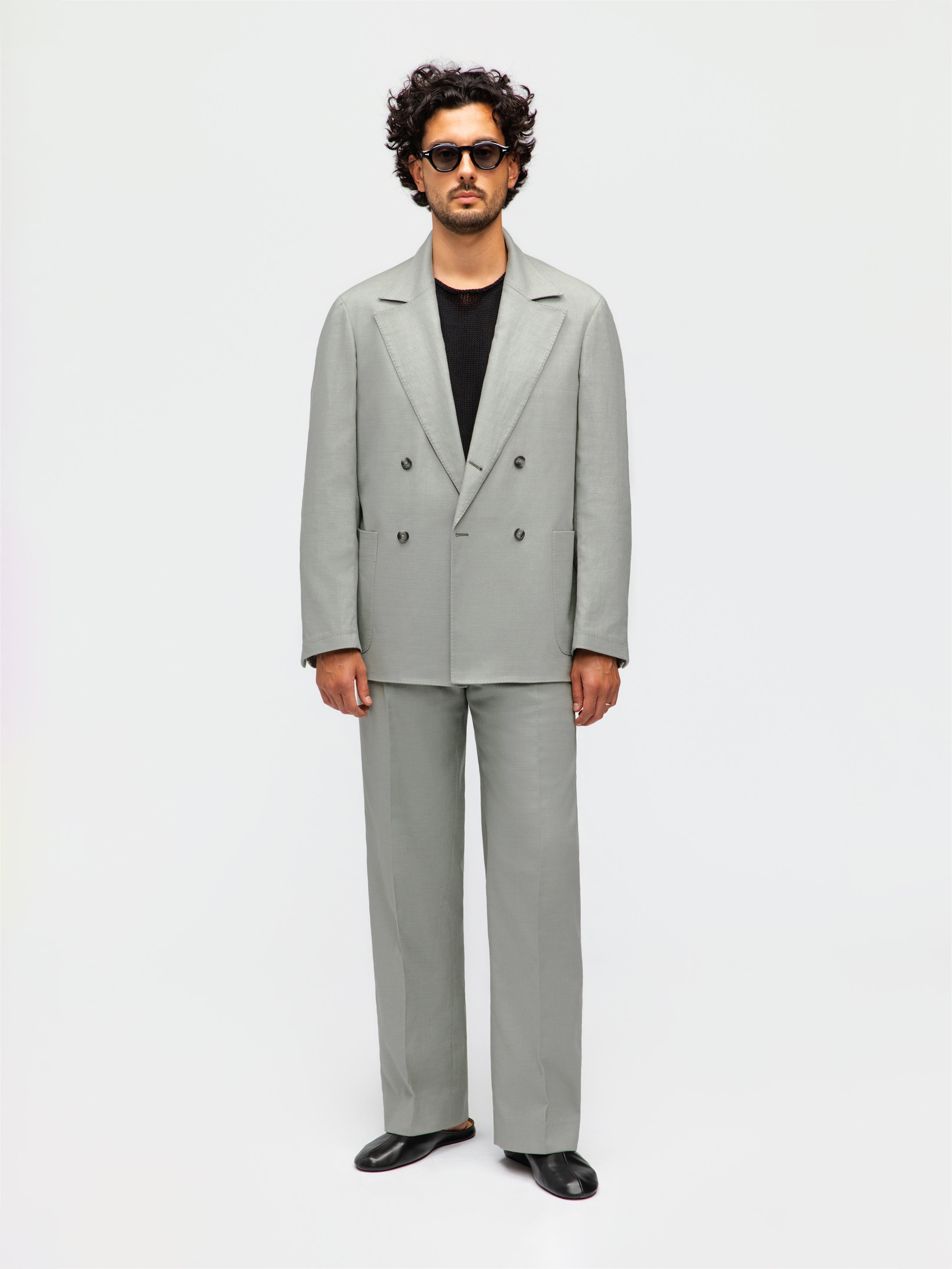 Sage Green Cotton Linen Suit (Casual Fit)