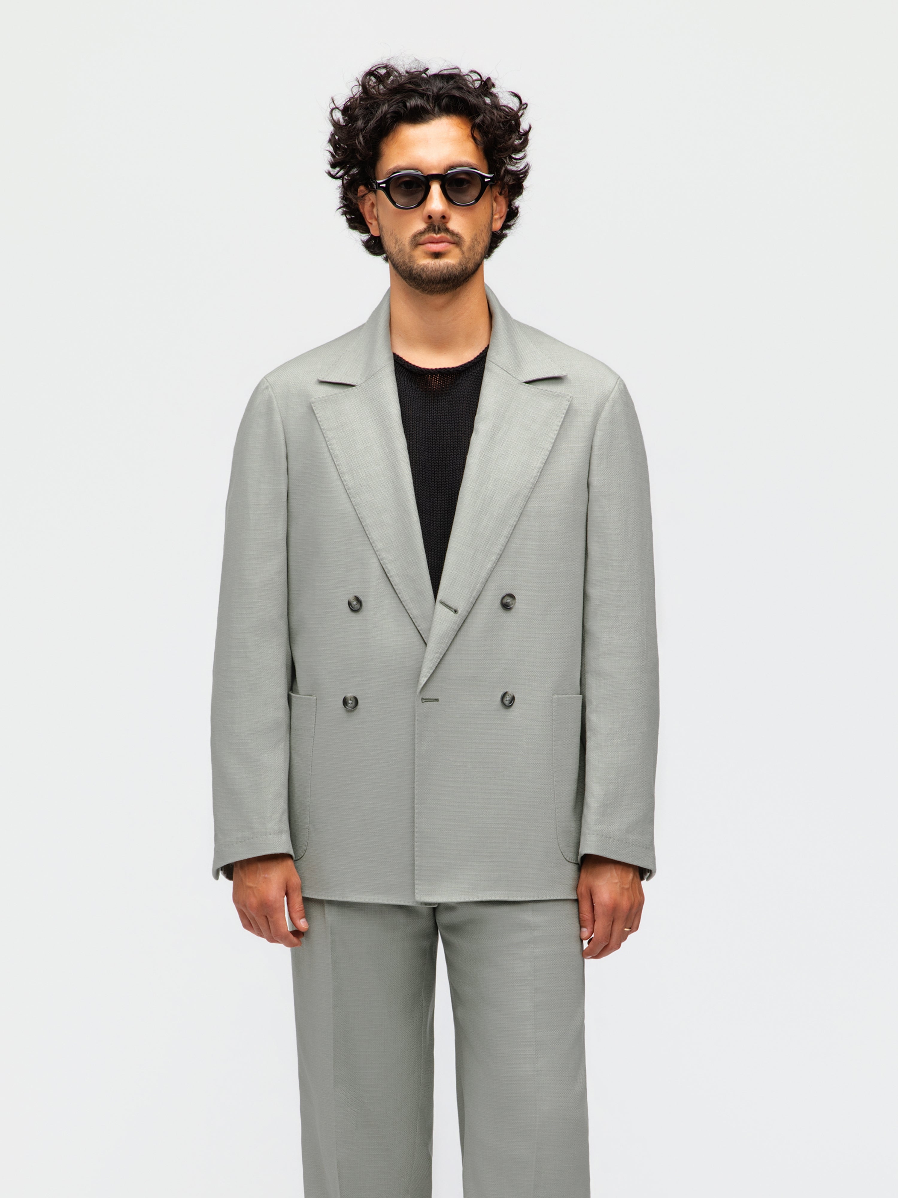 Sage Green Cotton Linen Suit (Casual Fit)