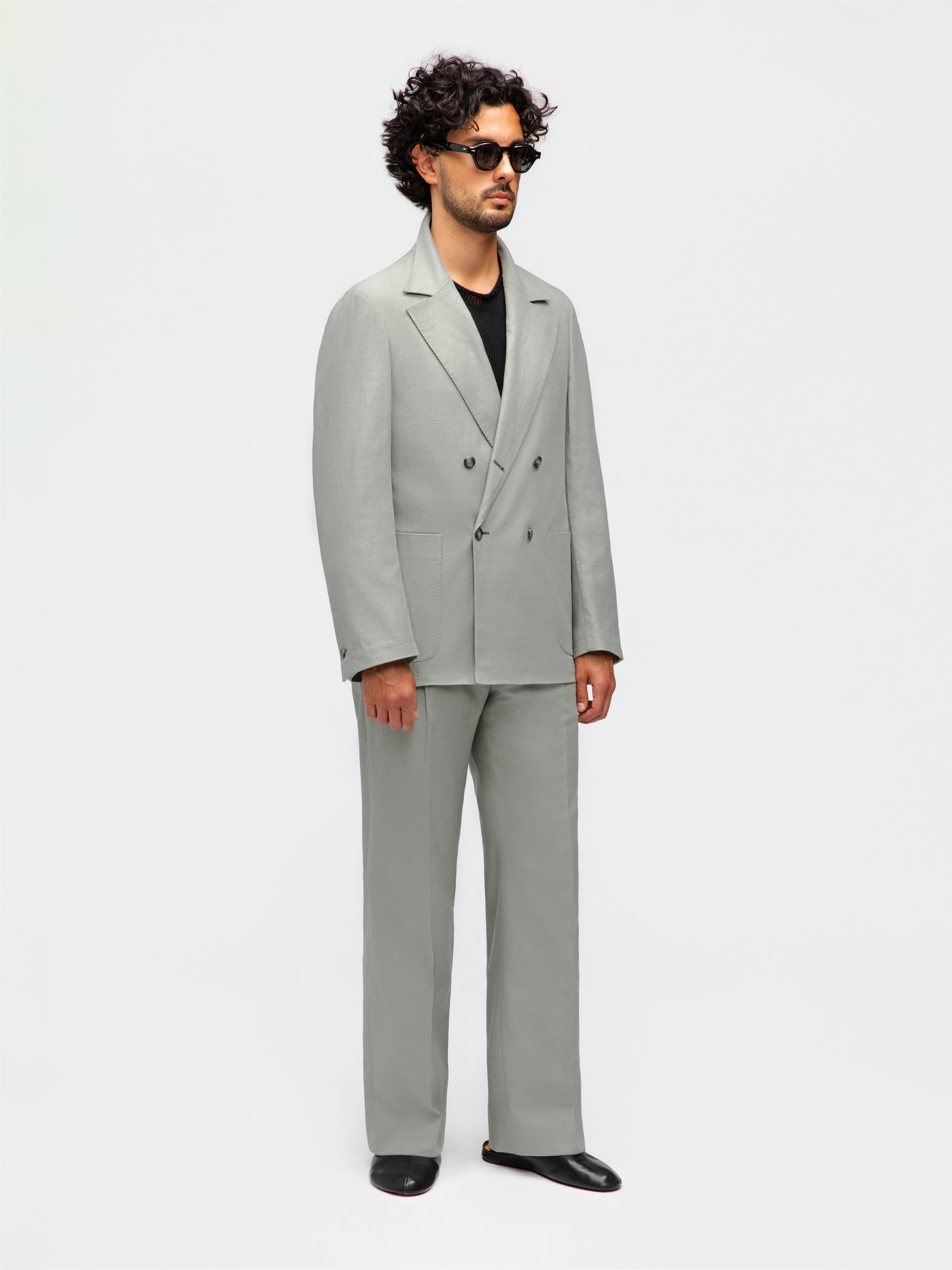 Sage Green Cotton Linen Suit (Casual Fit)