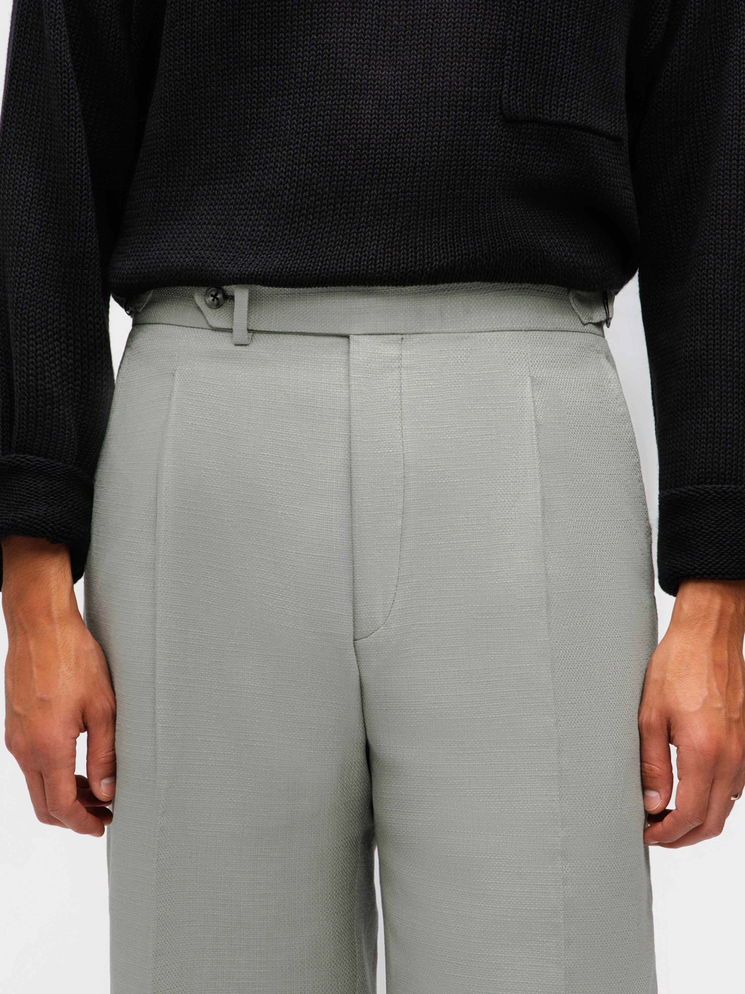 Sage Green Cotton Linen Suit (Casual Fit)