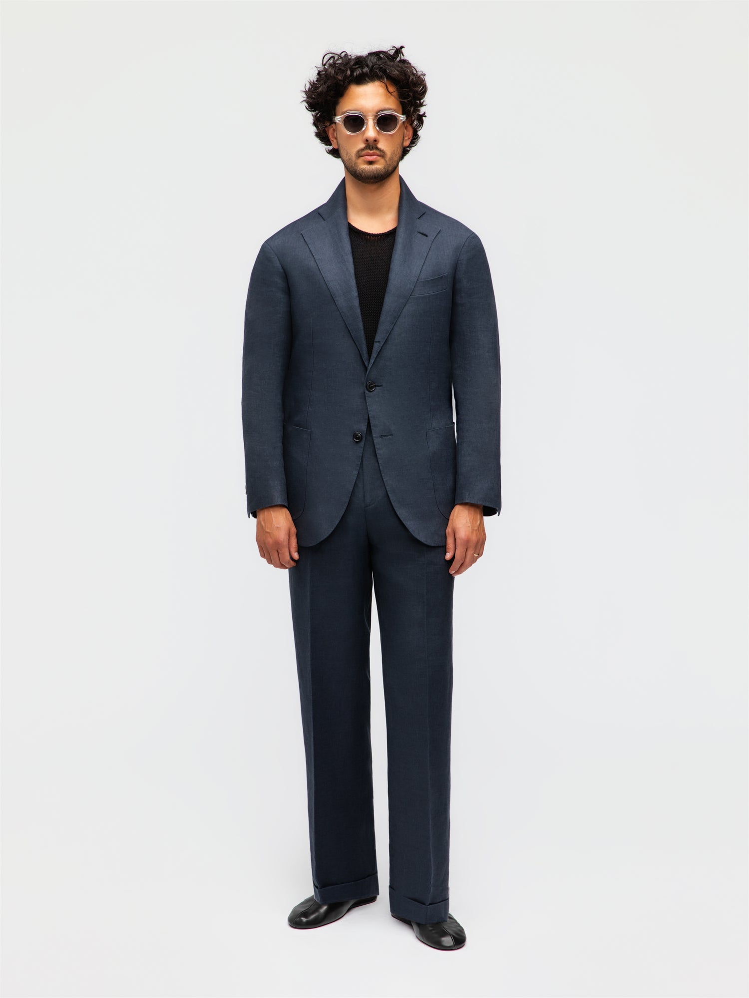 Navy Linen Suit (SB)