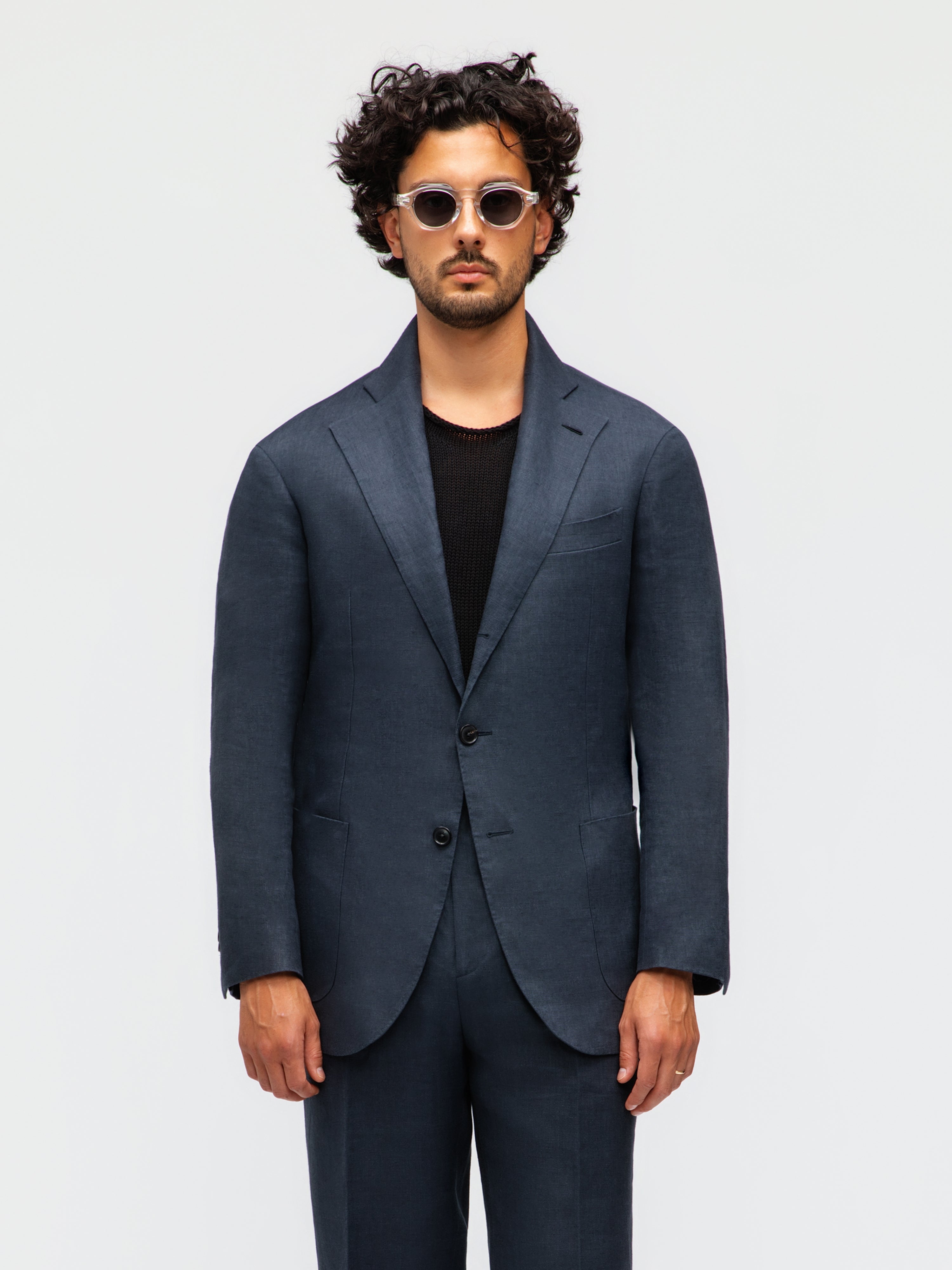 Navy Linen Suit (SB)
