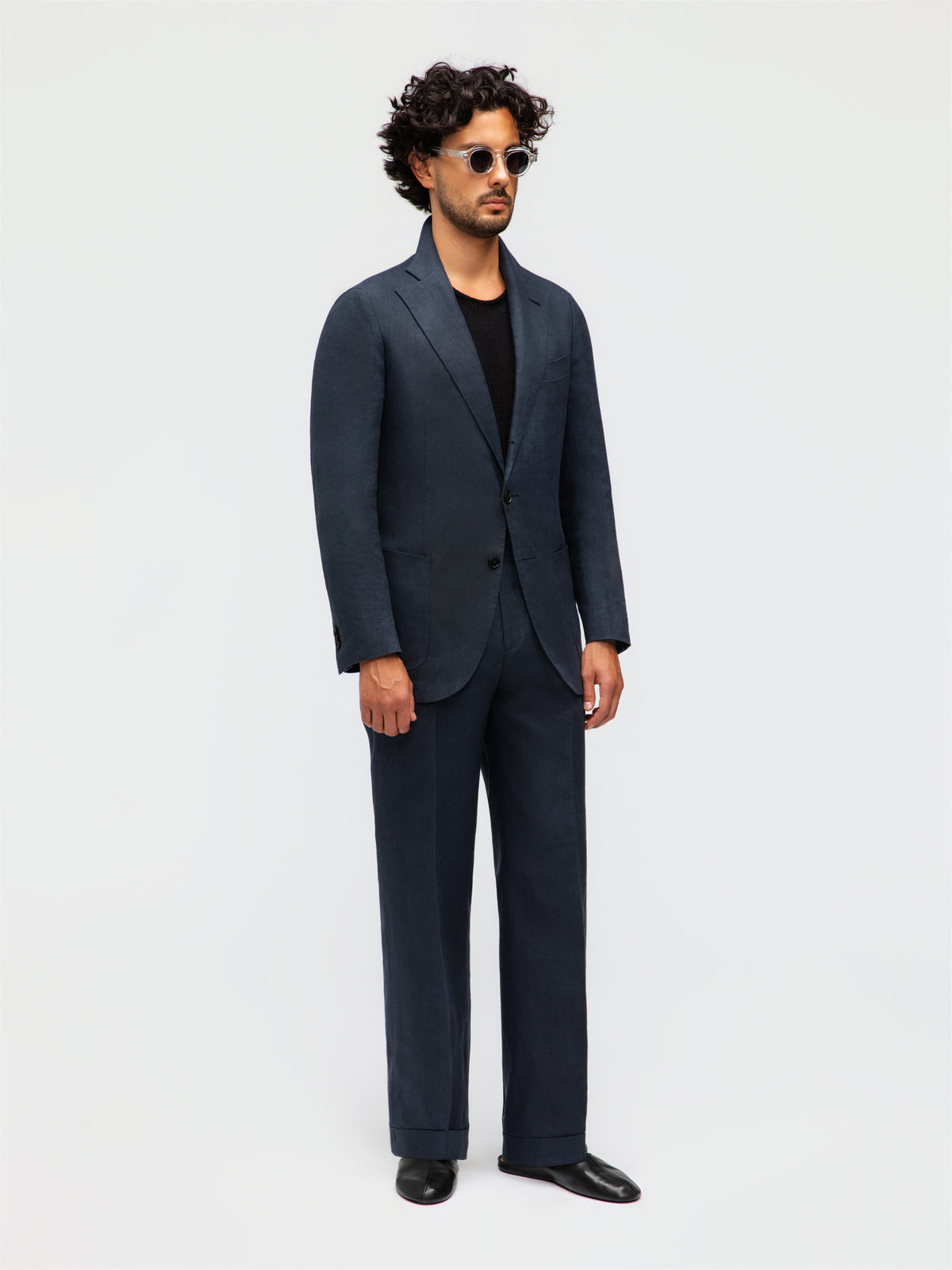 Navy Linen Suit (SB)
