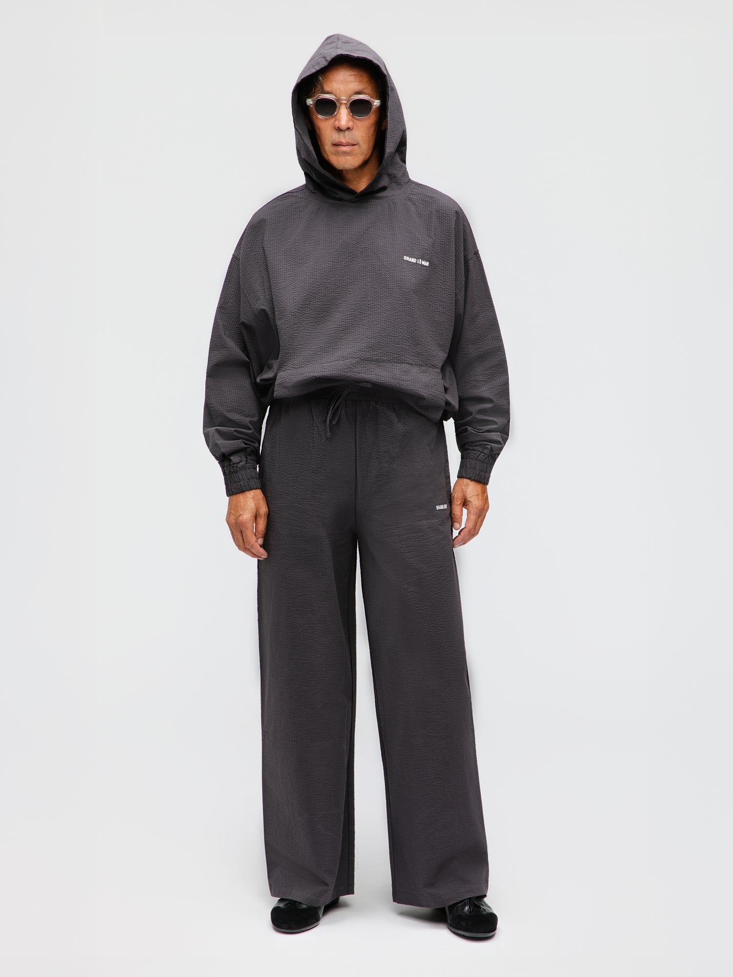 Dark Grey Seersucker Cotton Set