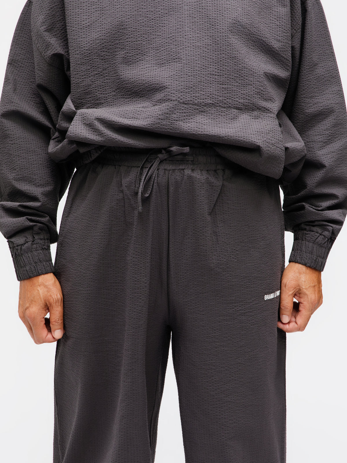 Dark Grey Seersucker Cotton Set