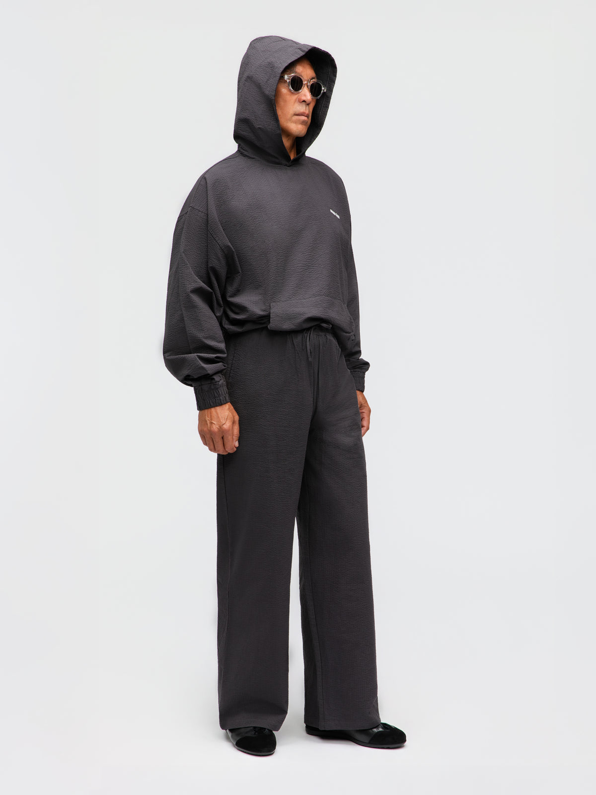 Dark Grey Seersucker Cotton Set