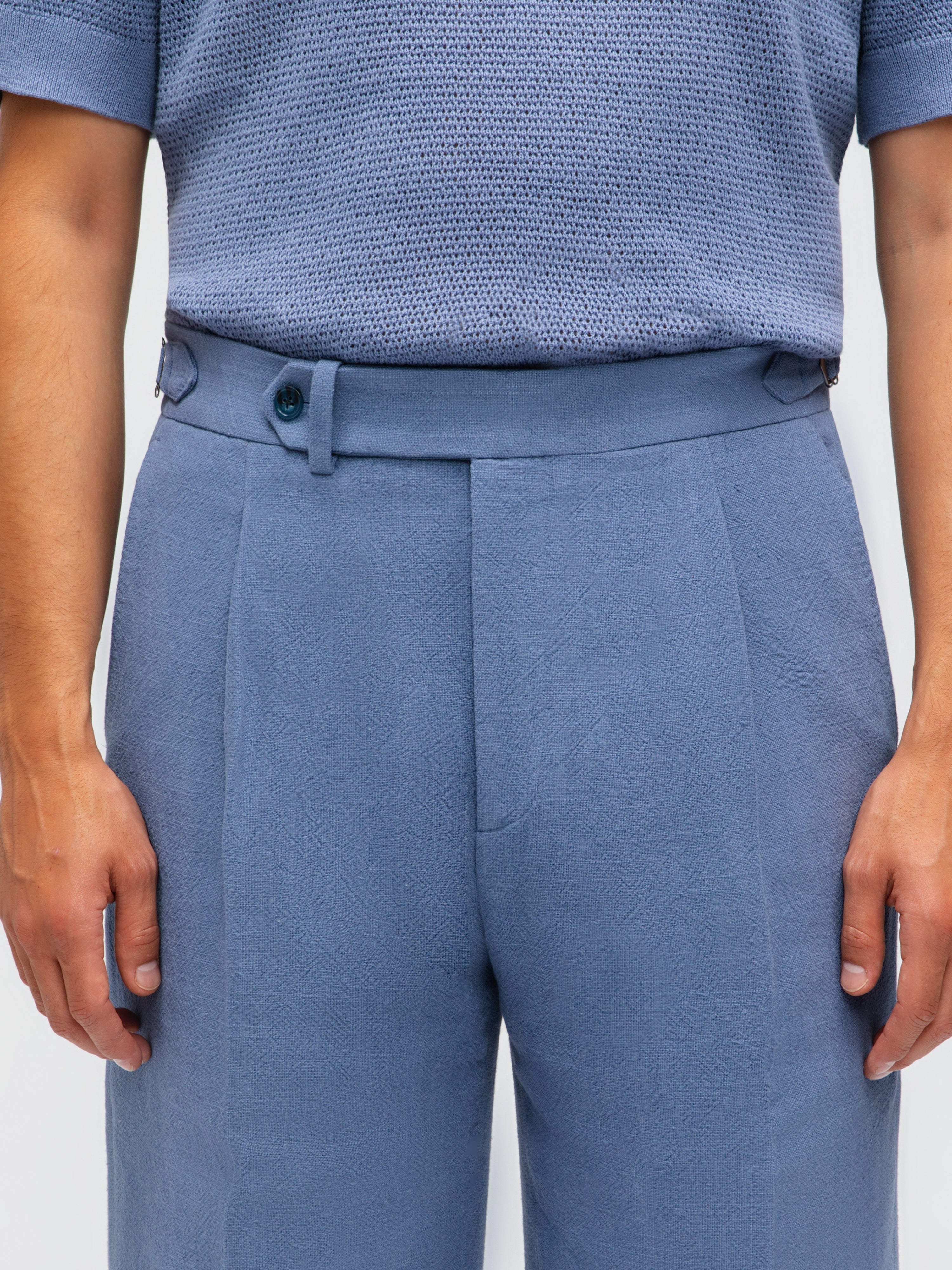 Denim Stonewashed Linen Suit (Casual Fit)