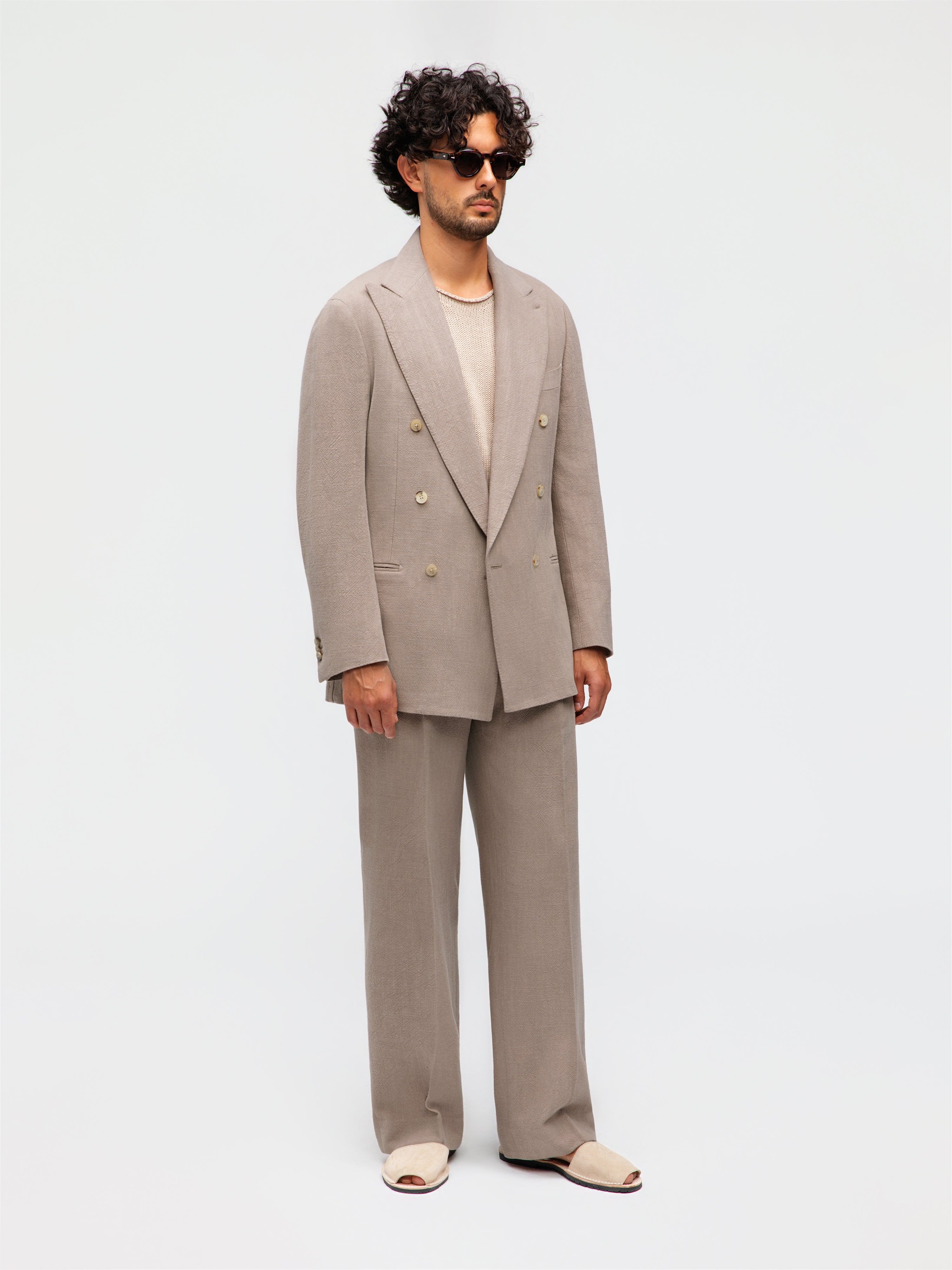 Stone Stonewashed Linen Suit