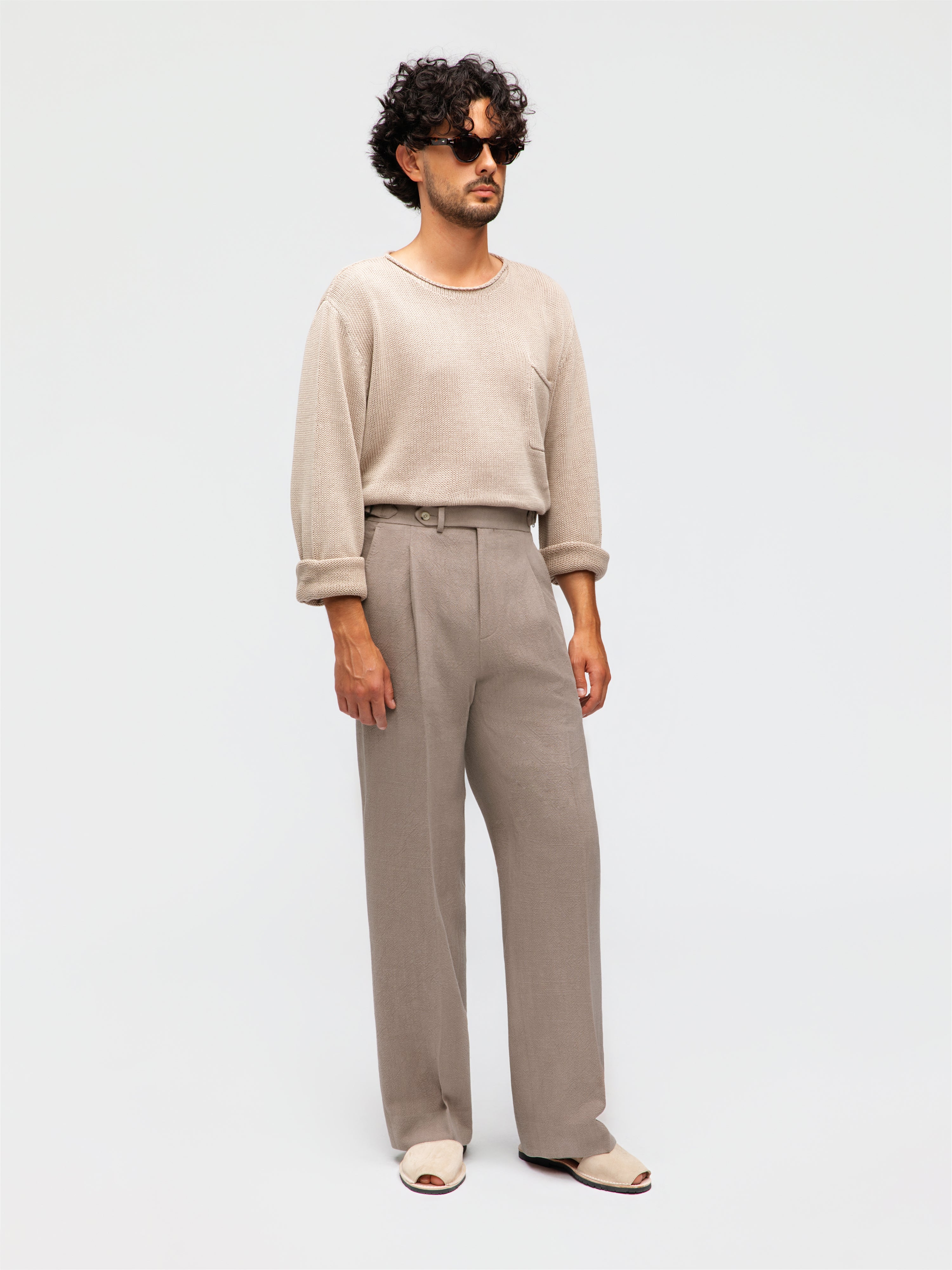 Stone Stonewashed Linen Suit