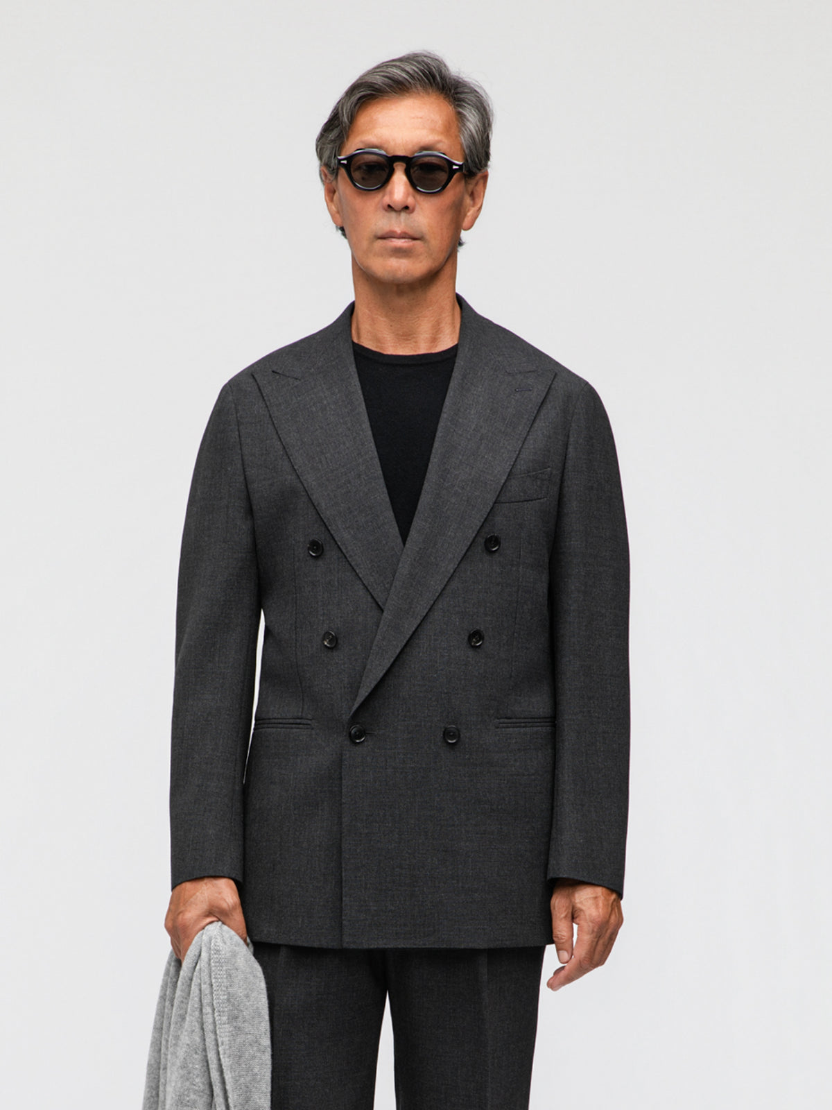 Charcoal Heavyweight High Twist Suit - Grand Le Mar