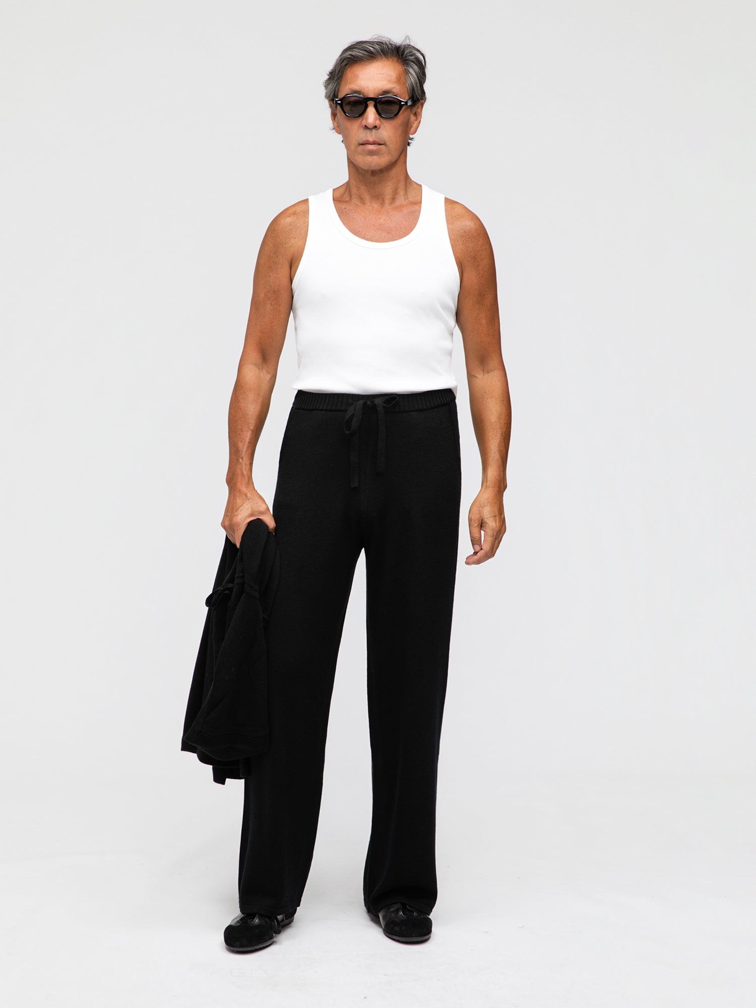 Black Merino Wool Sweatpants