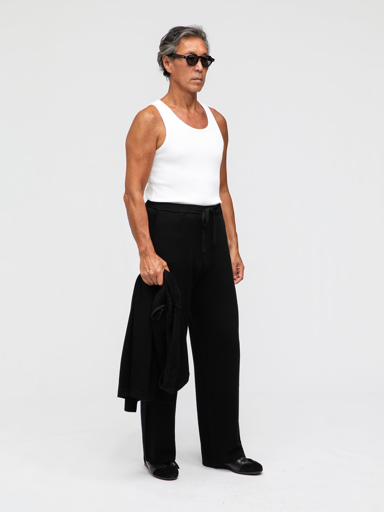 Black Merino Wool Sweatpants - Grand Le Mar