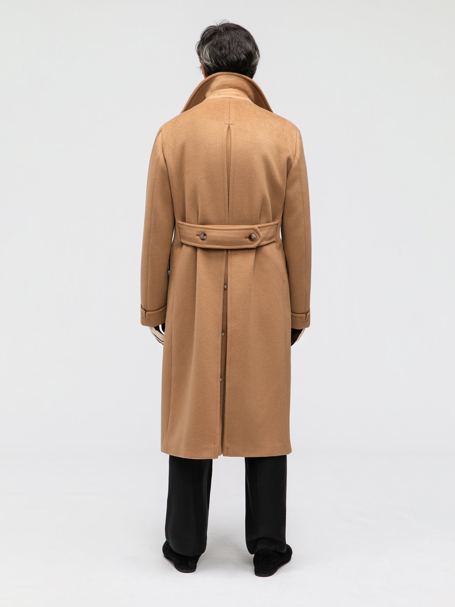 Camel Wool Cashmere Polo Coat