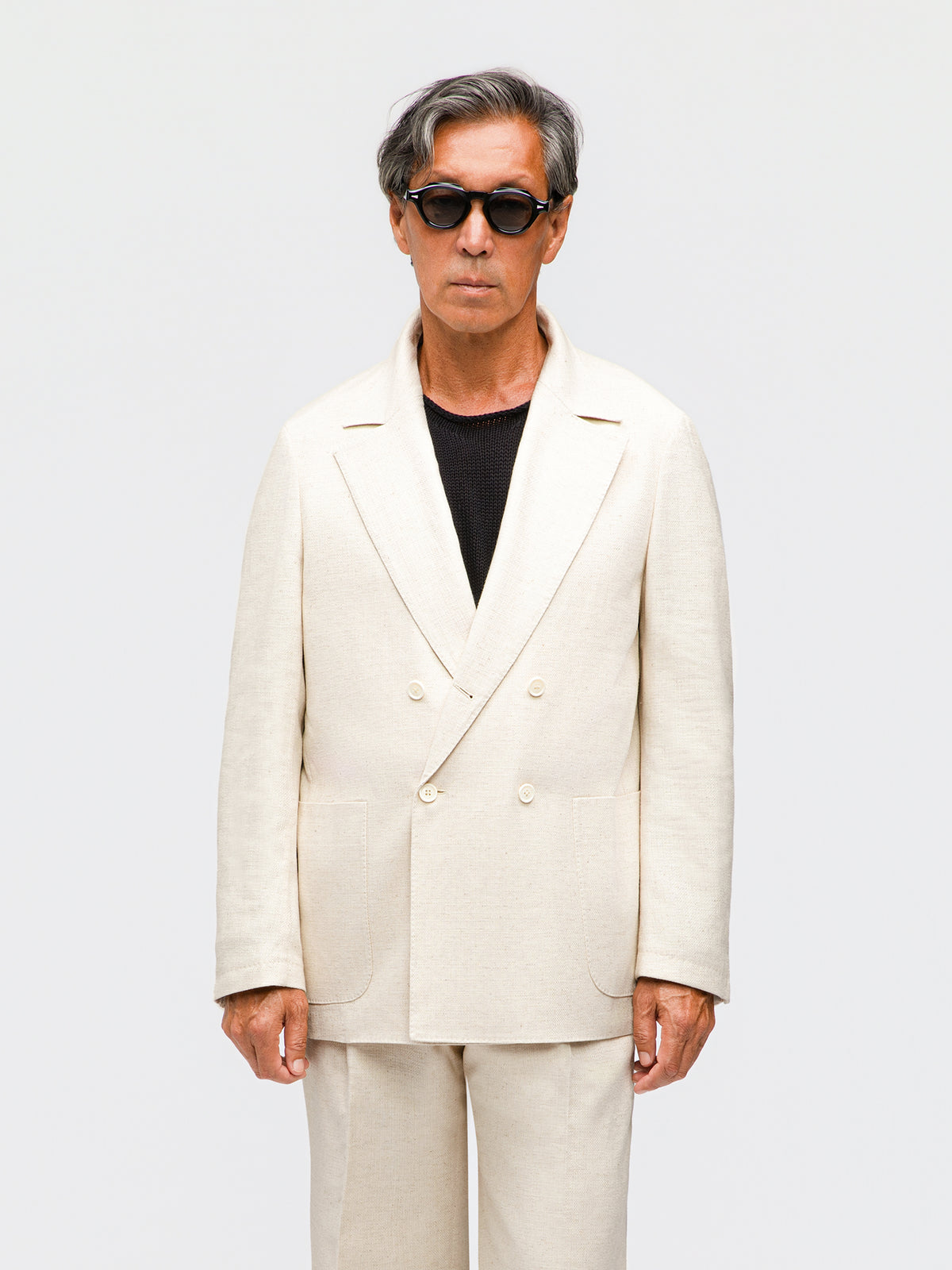 Oatmeal Cotton Linen Jacket (Casual Fit)