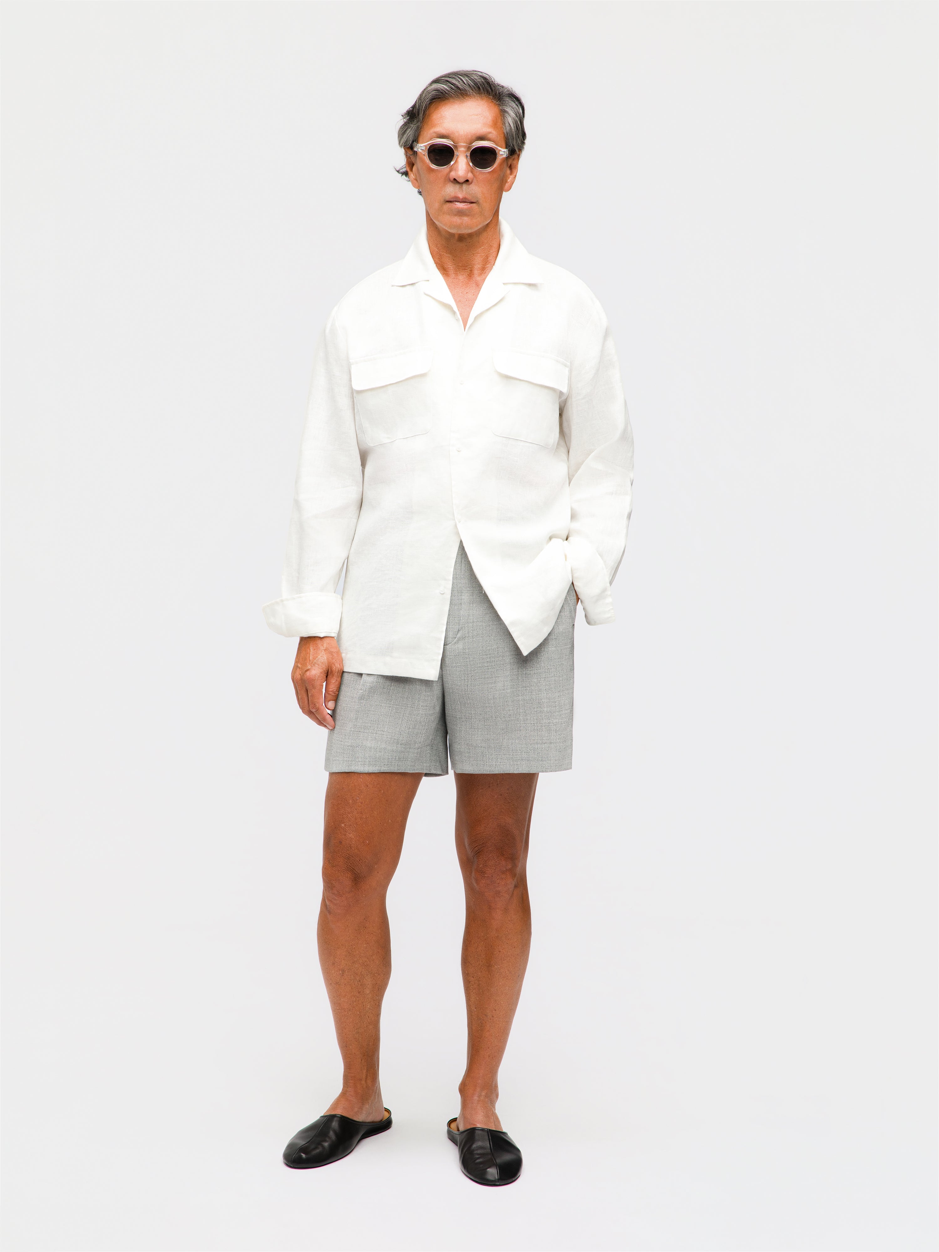 White Linen Camp Shirt