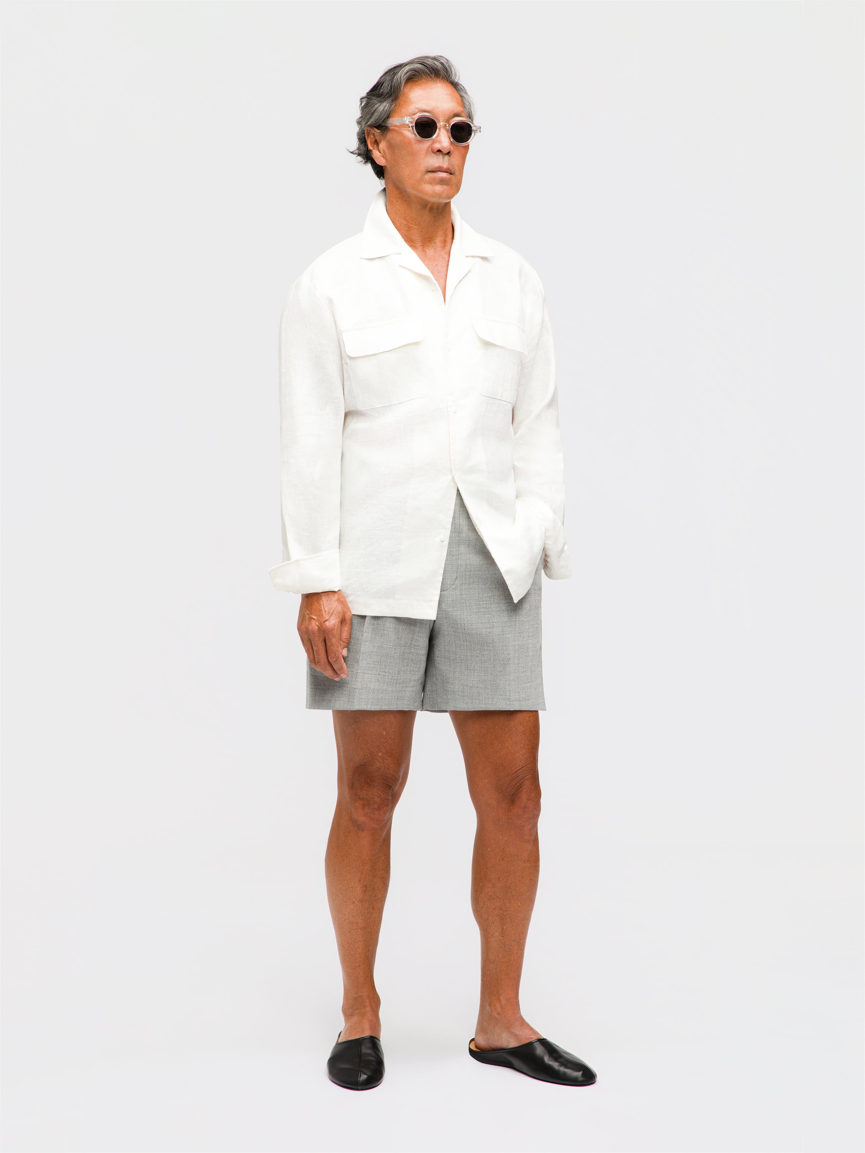 White Linen Camp Shirt
