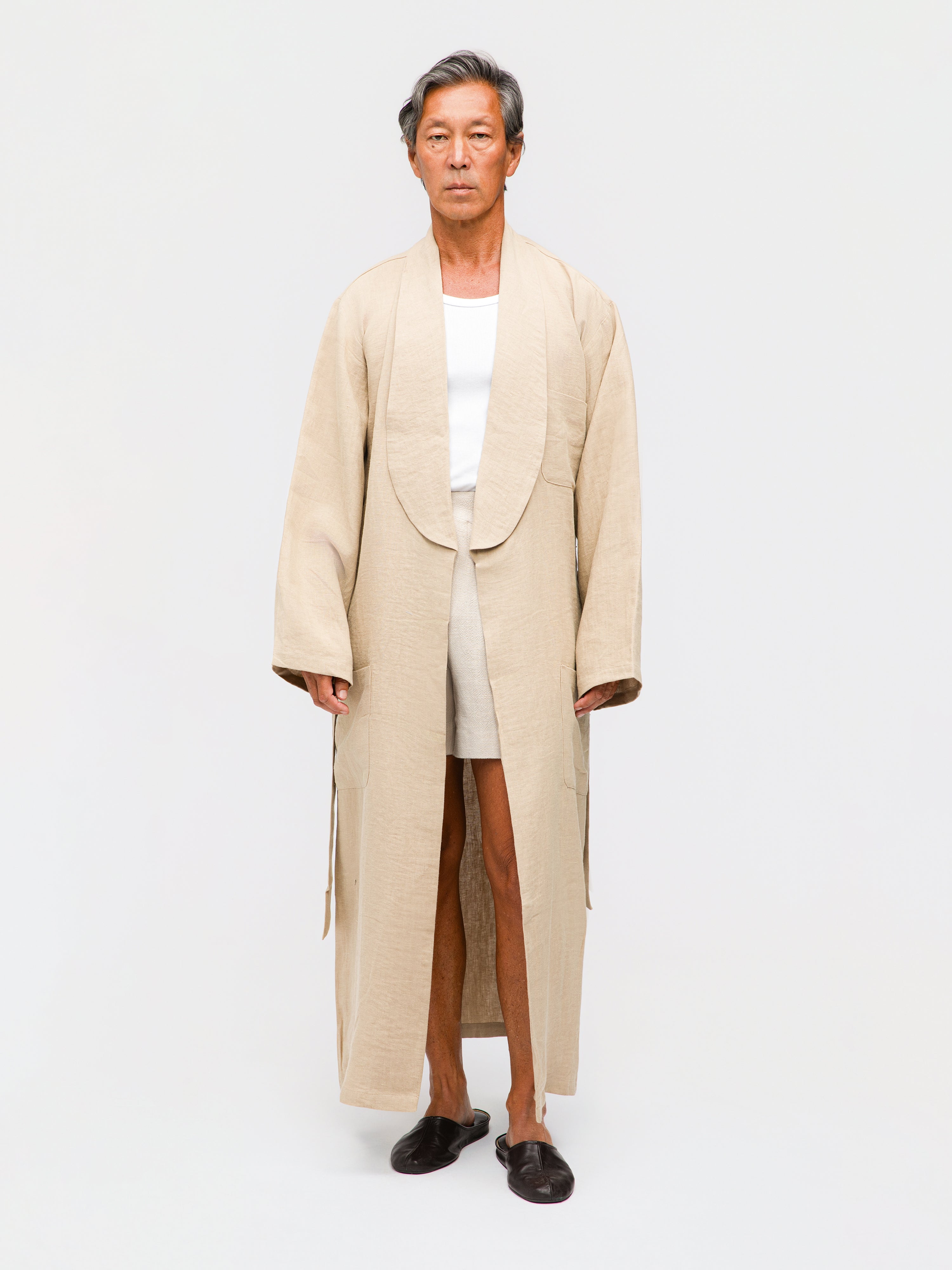 Taupe Linen Robe