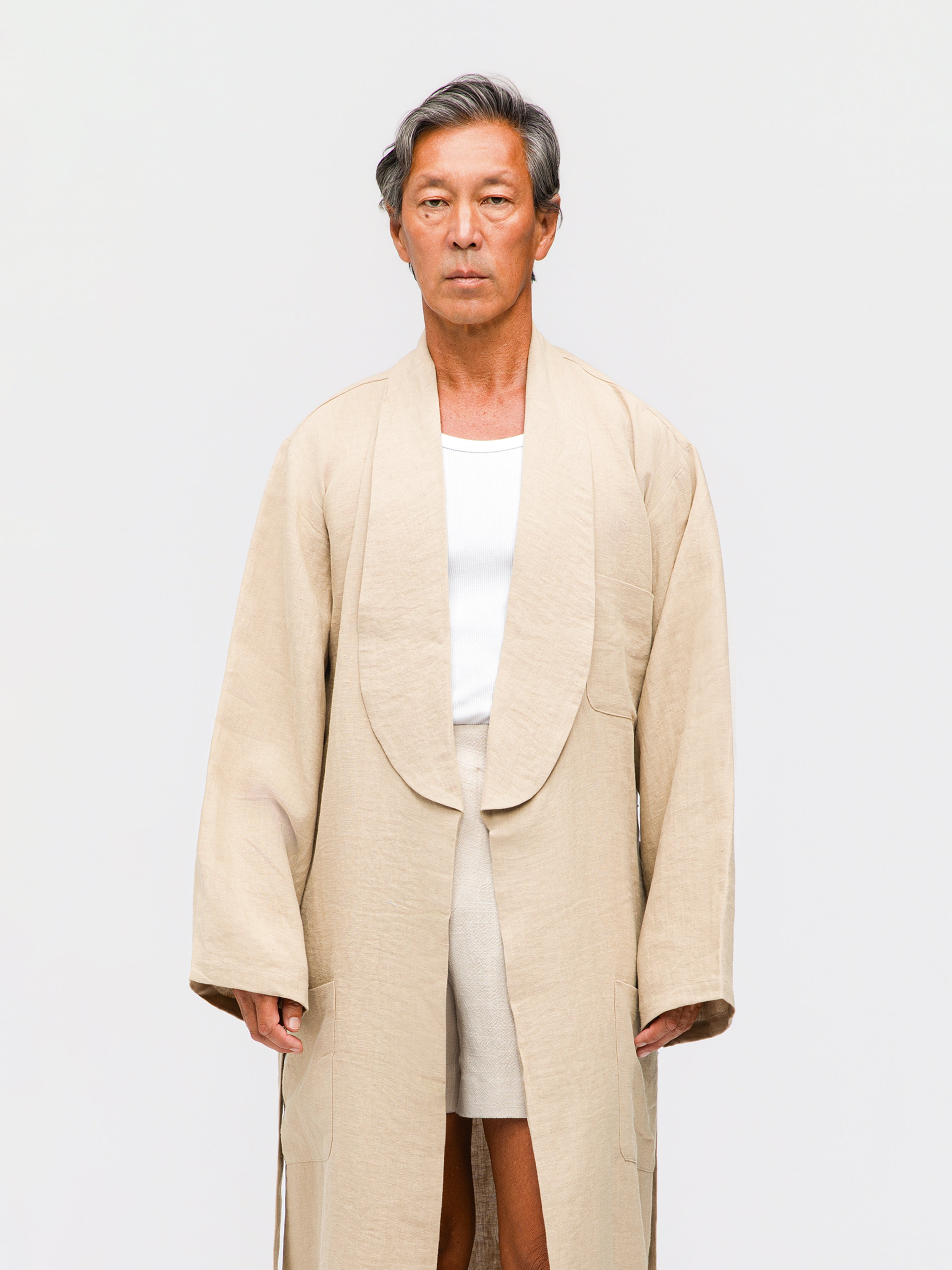 Taupe Linen Robe