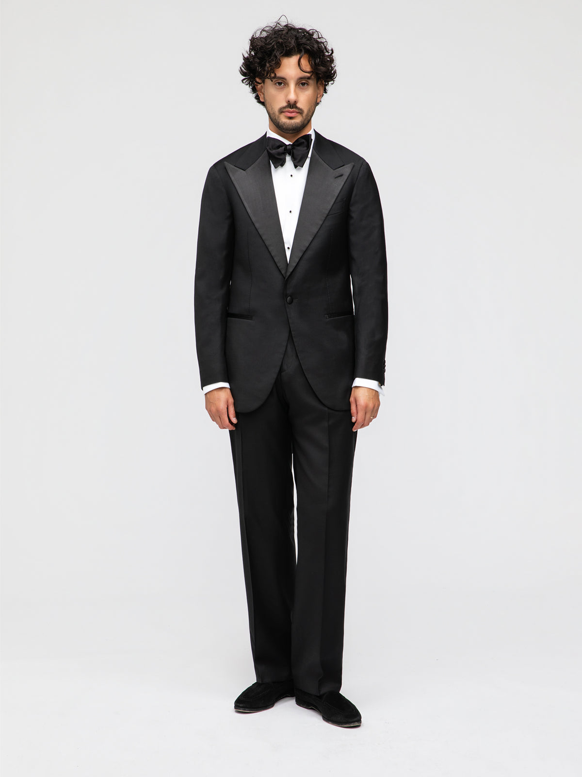 Black Wool Tuxedo Jacket (SB) - Grand Le Mar