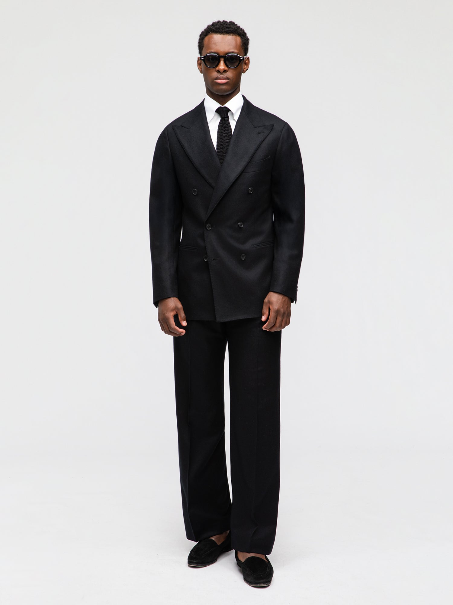 Black Flannel Wool Suit - Grand Le Mar