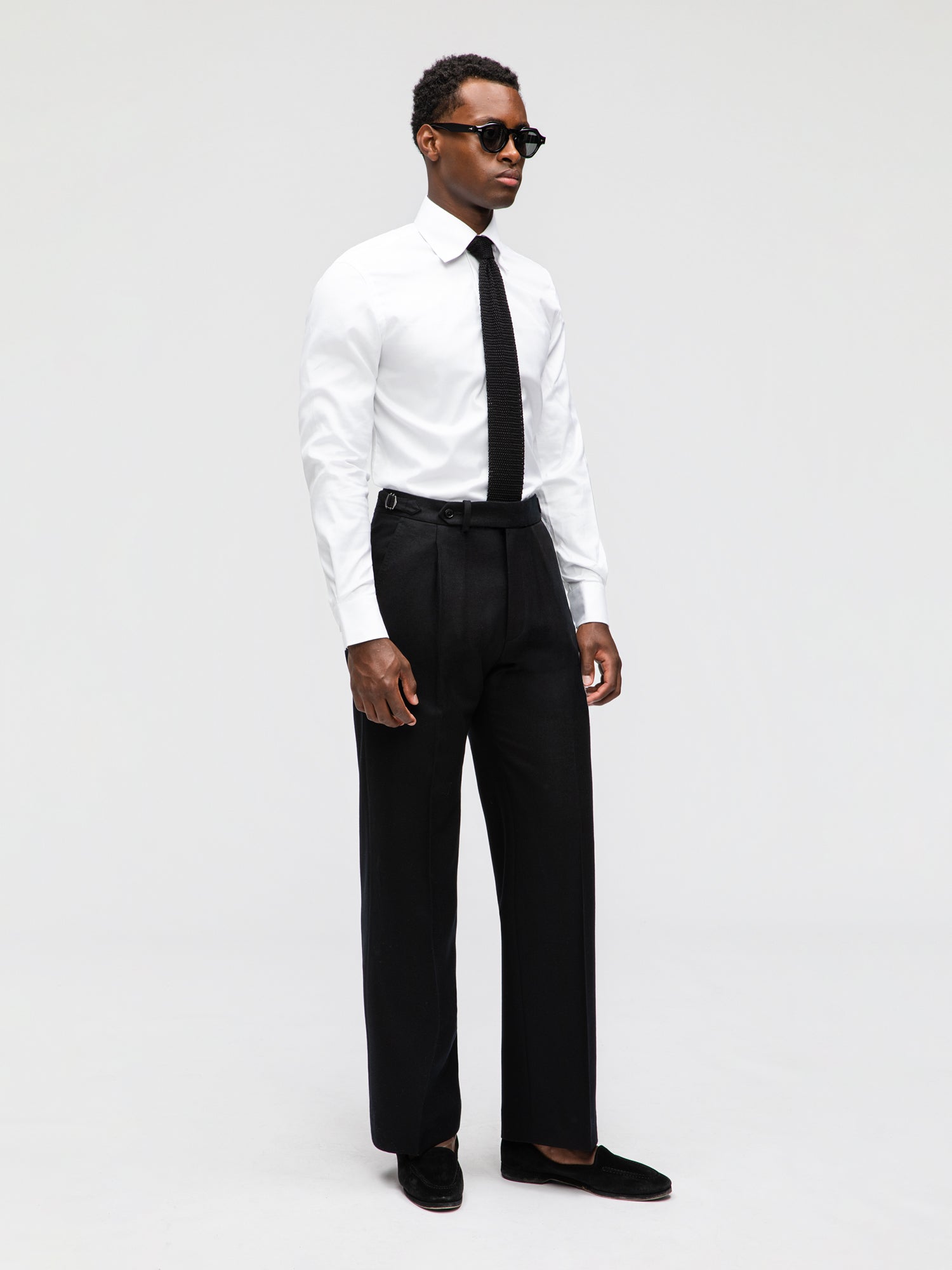 Black Flannel Wool Suit - Grand Le Mar