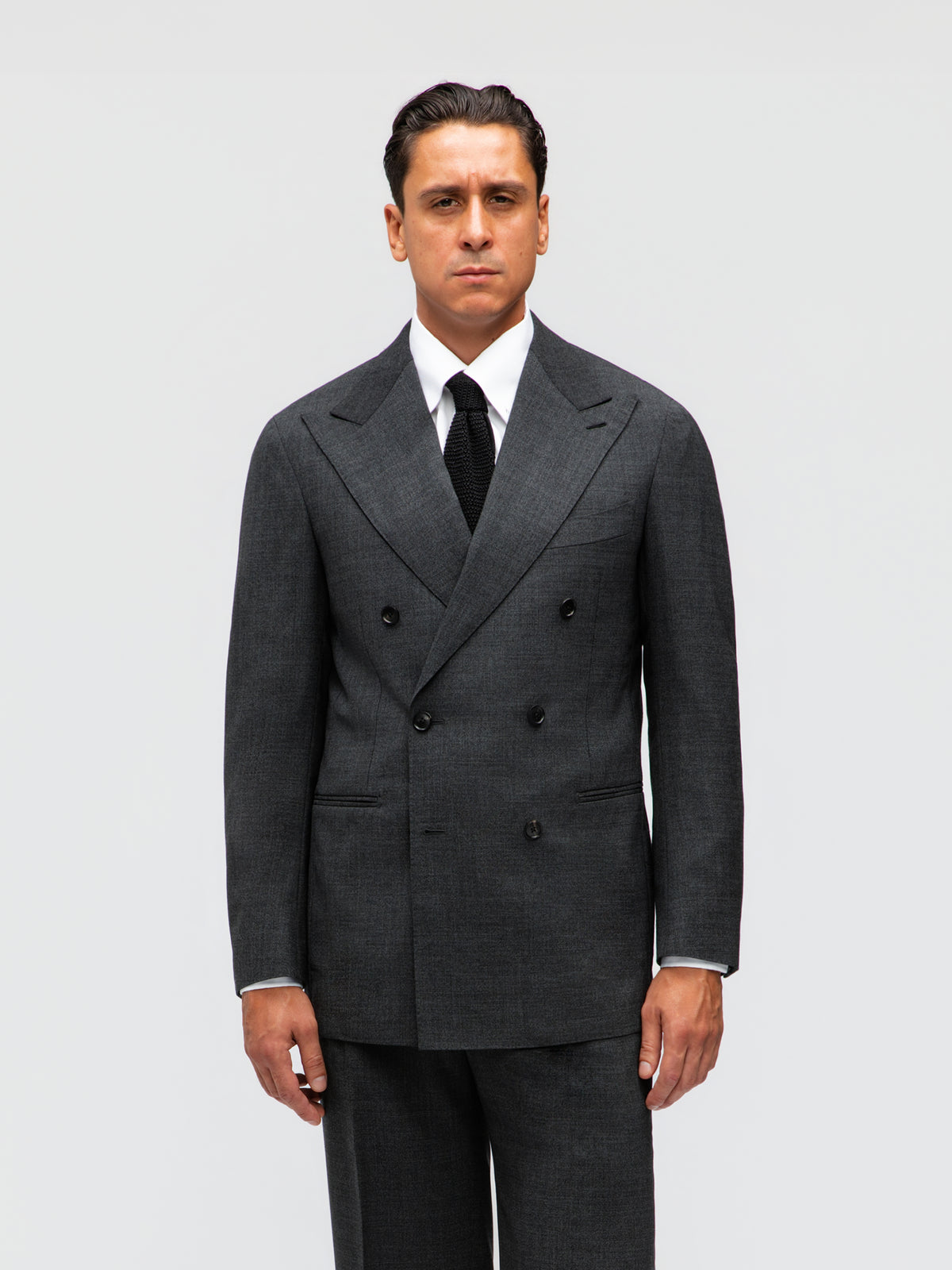 Charcoal High Twist Wool Suit (DB)
