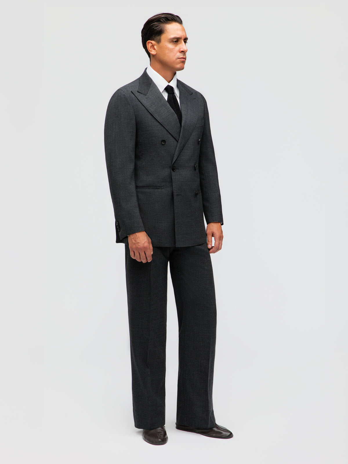 Charcoal High Twist Wool Suit (DB)