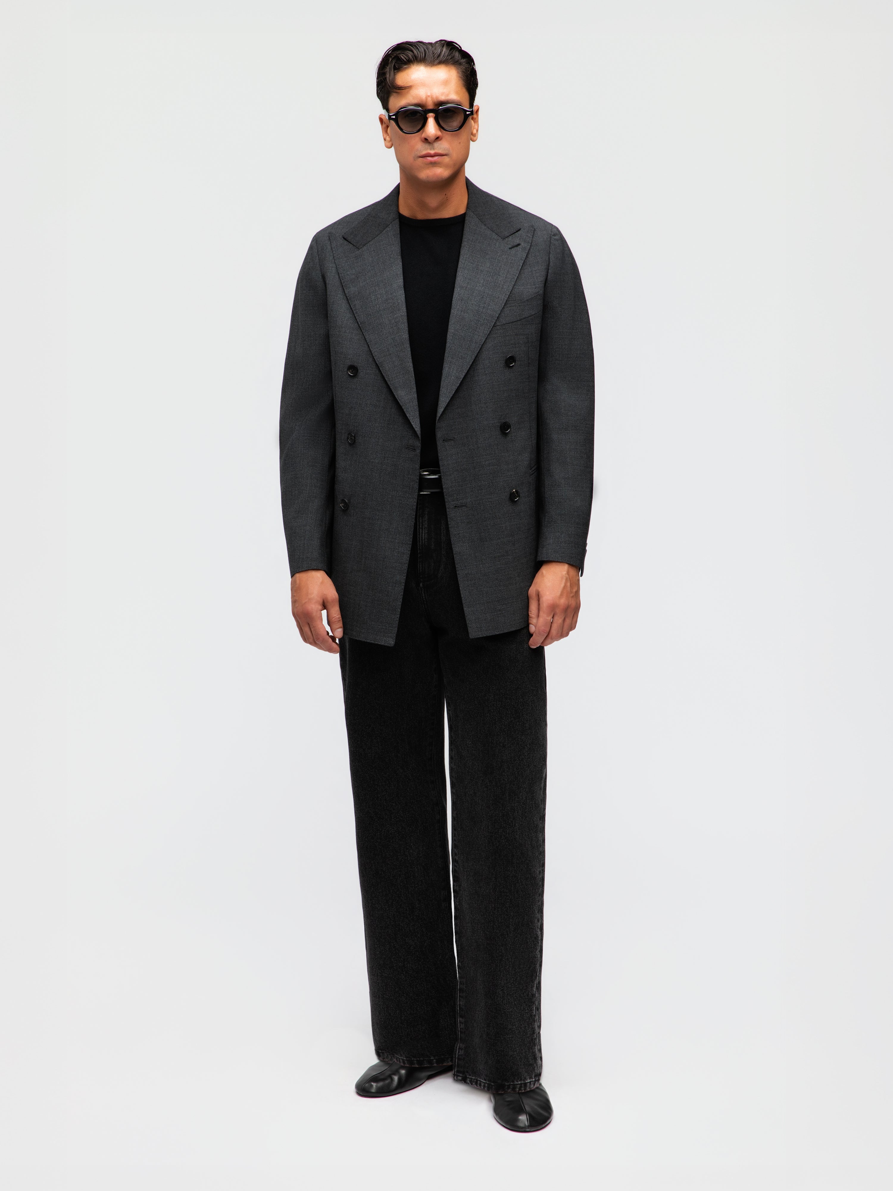 Charcoal High Twist Wool Jacket (DB)