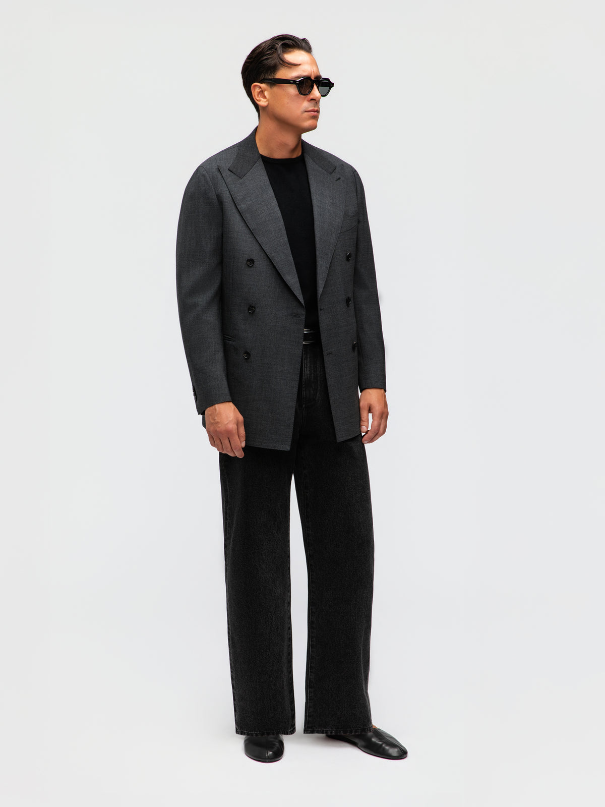 Charcoal High Twist Wool Jacket (DB)