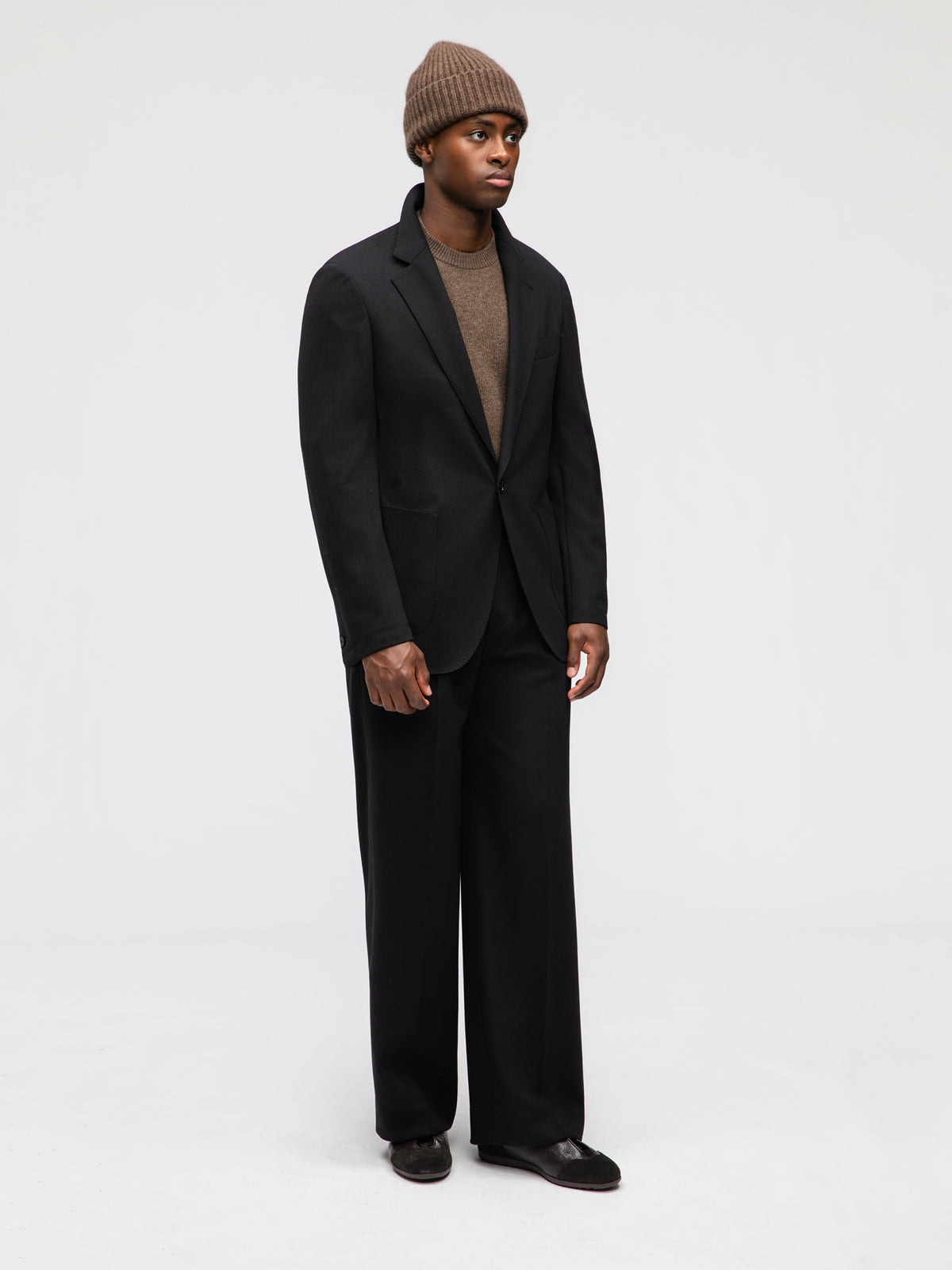 Black Heavyweight High Twist Suit - Grand Le Mar