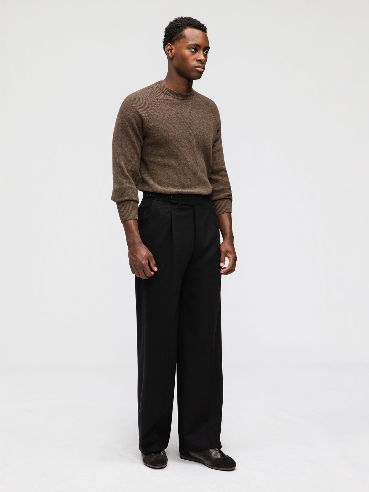 Black Heavyweight High Twist Suit - Grand Le Mar