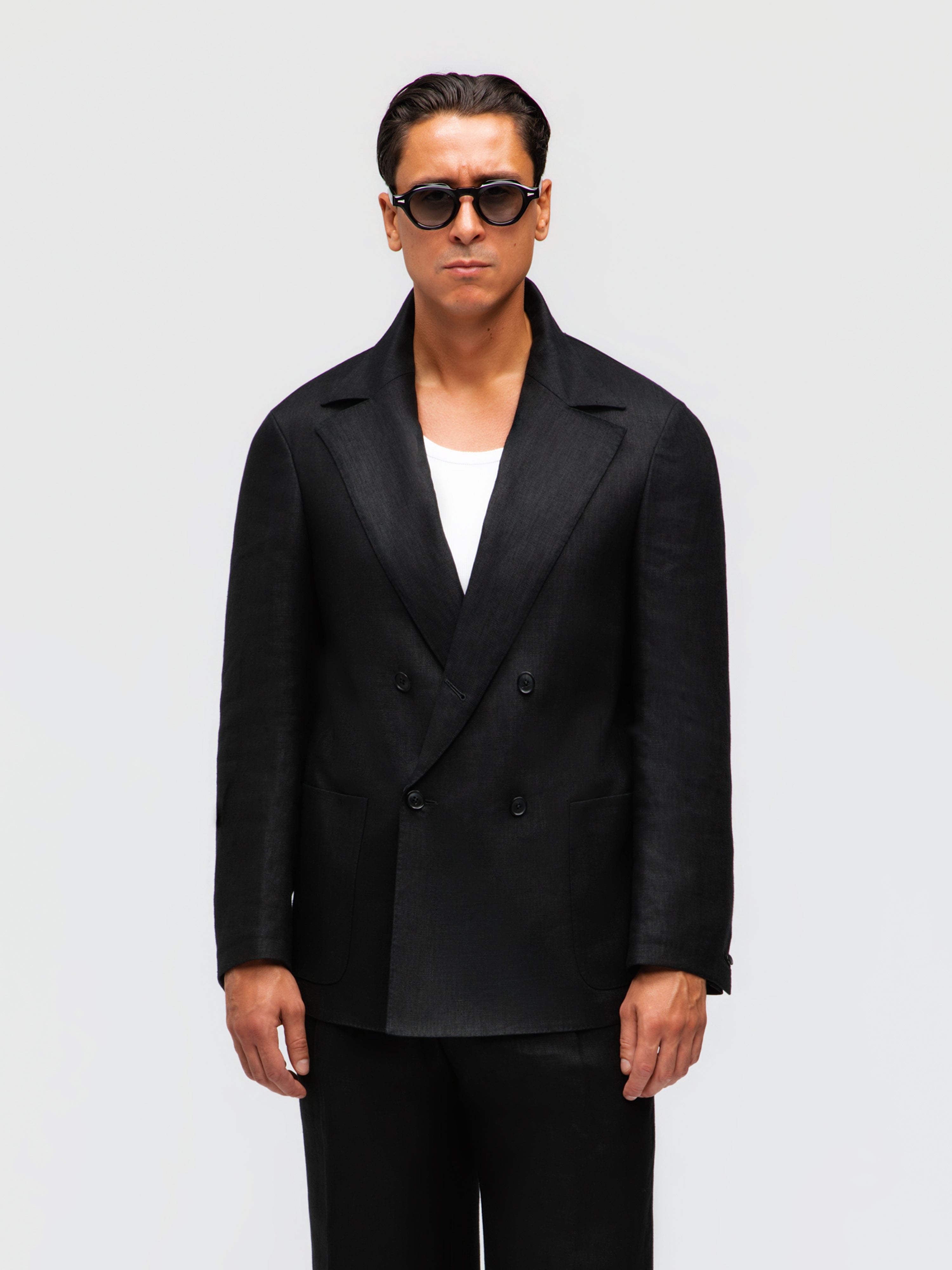 Grand Le Mar - Black Linen Suit (Casual Fit) Grand L Mar Grand Le Mar - Black Linen Suit (Casual Fit) Grand L Mar