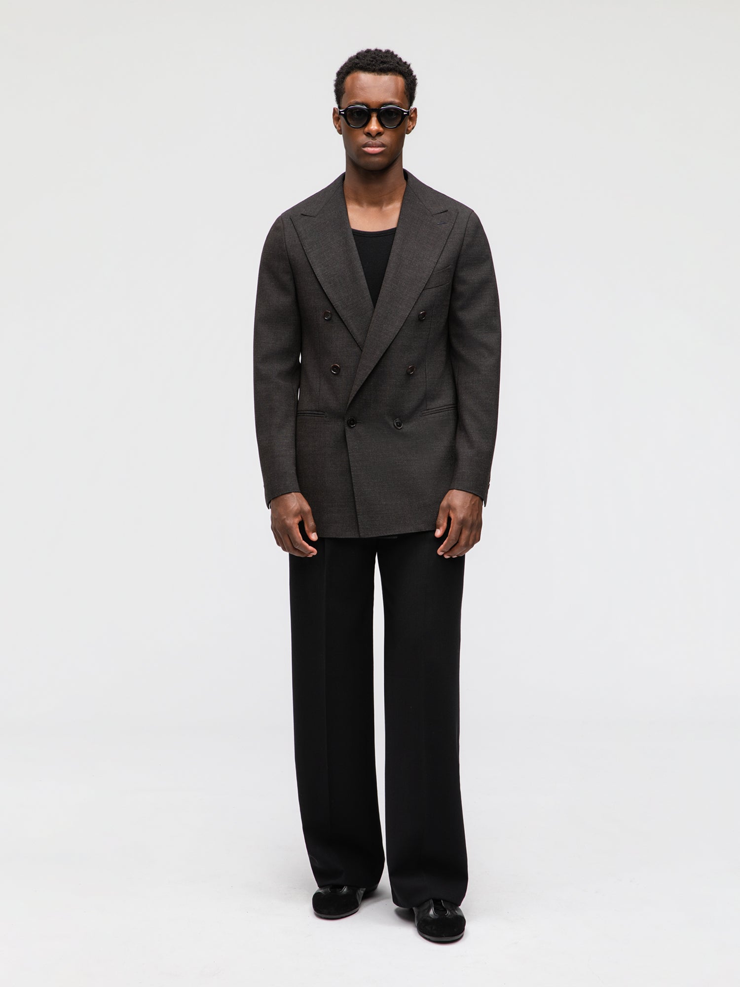 Dark Brown Heavyweight High Twist Jacket - Grand Le Mar