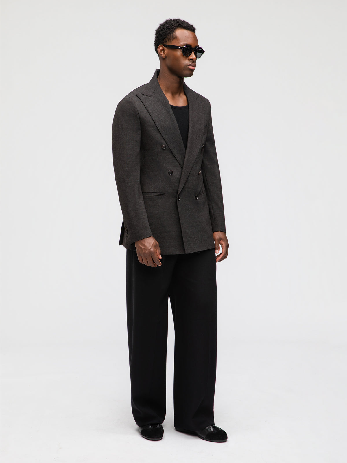 Dark Brown Heavyweight High Twist Jacket - Grand Le Mar