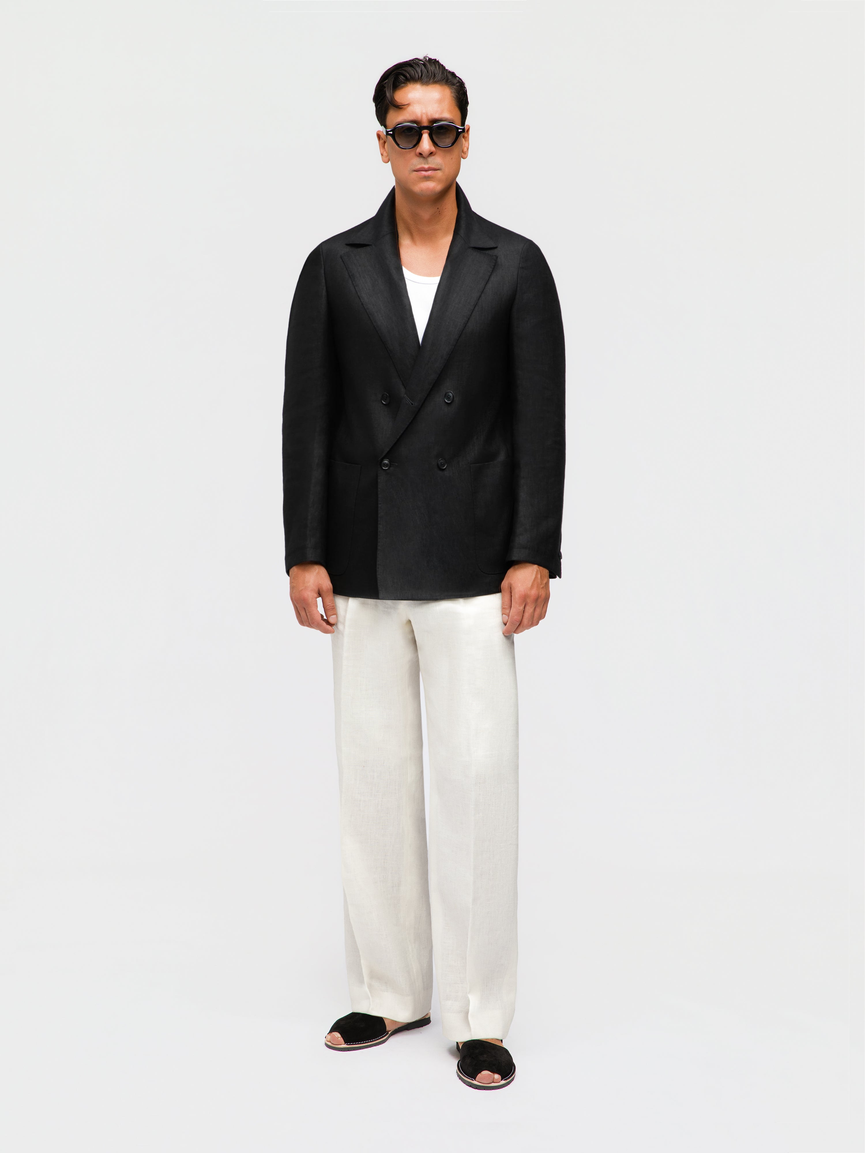 Black Linen Jacket (Casual Fit)