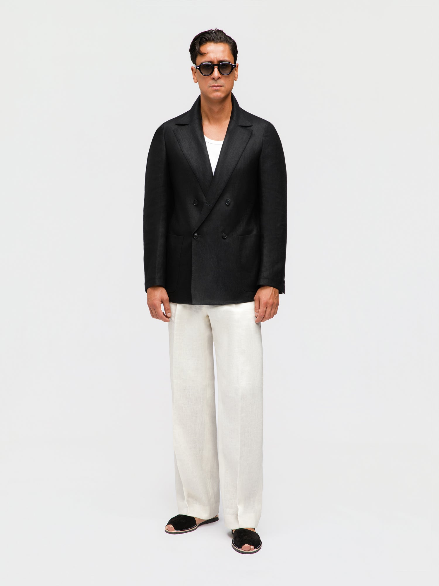 Black Linen Jacket (Casual Fit)