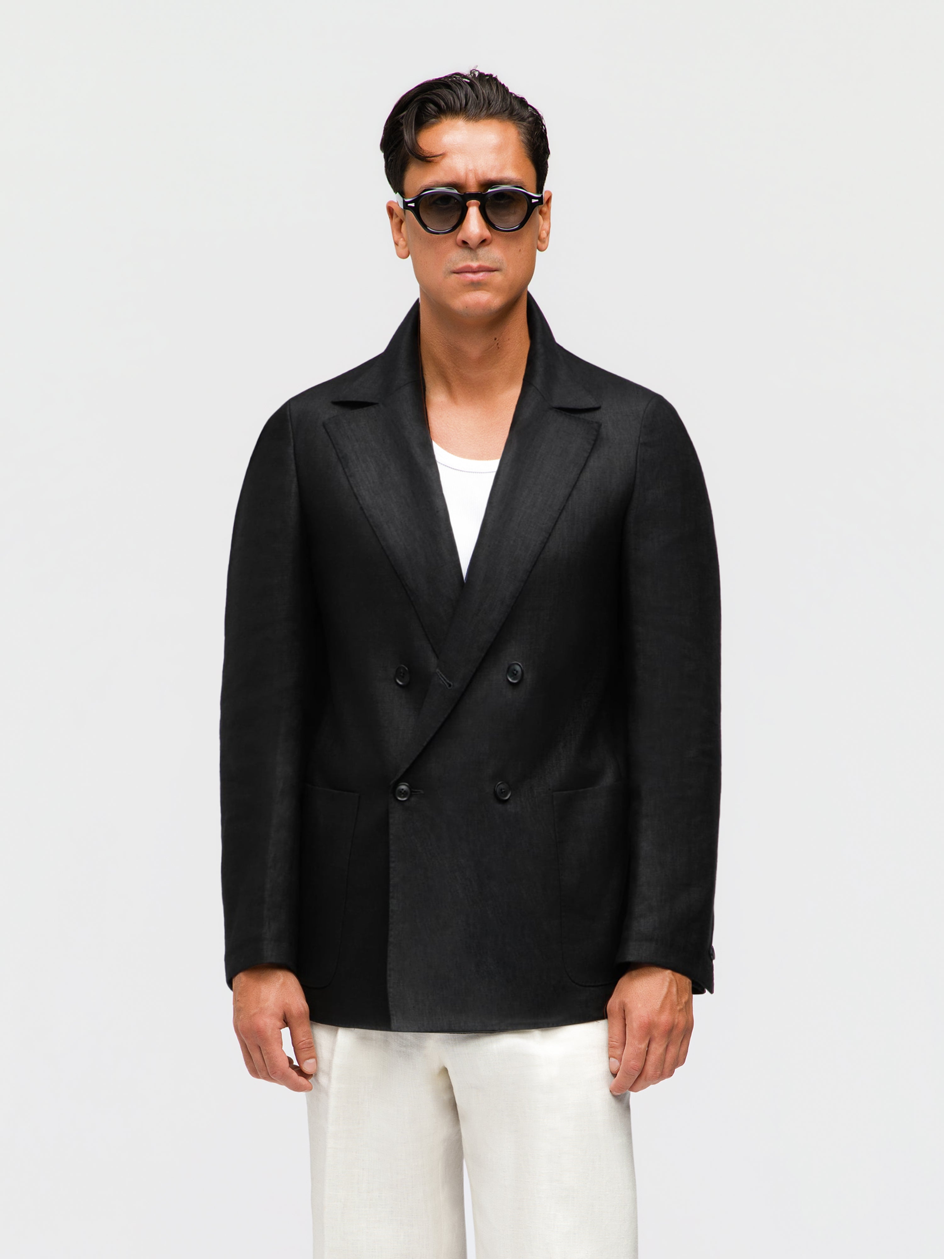 Black Linen Jacket (Casual Fit)