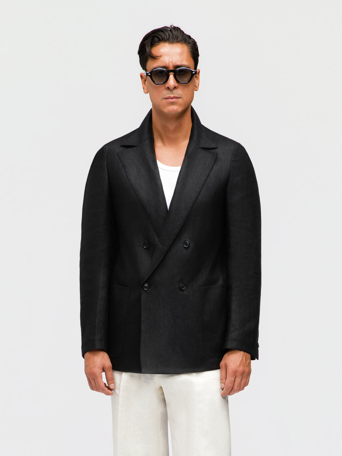 Black Linen Jacket (Casual Fit)
