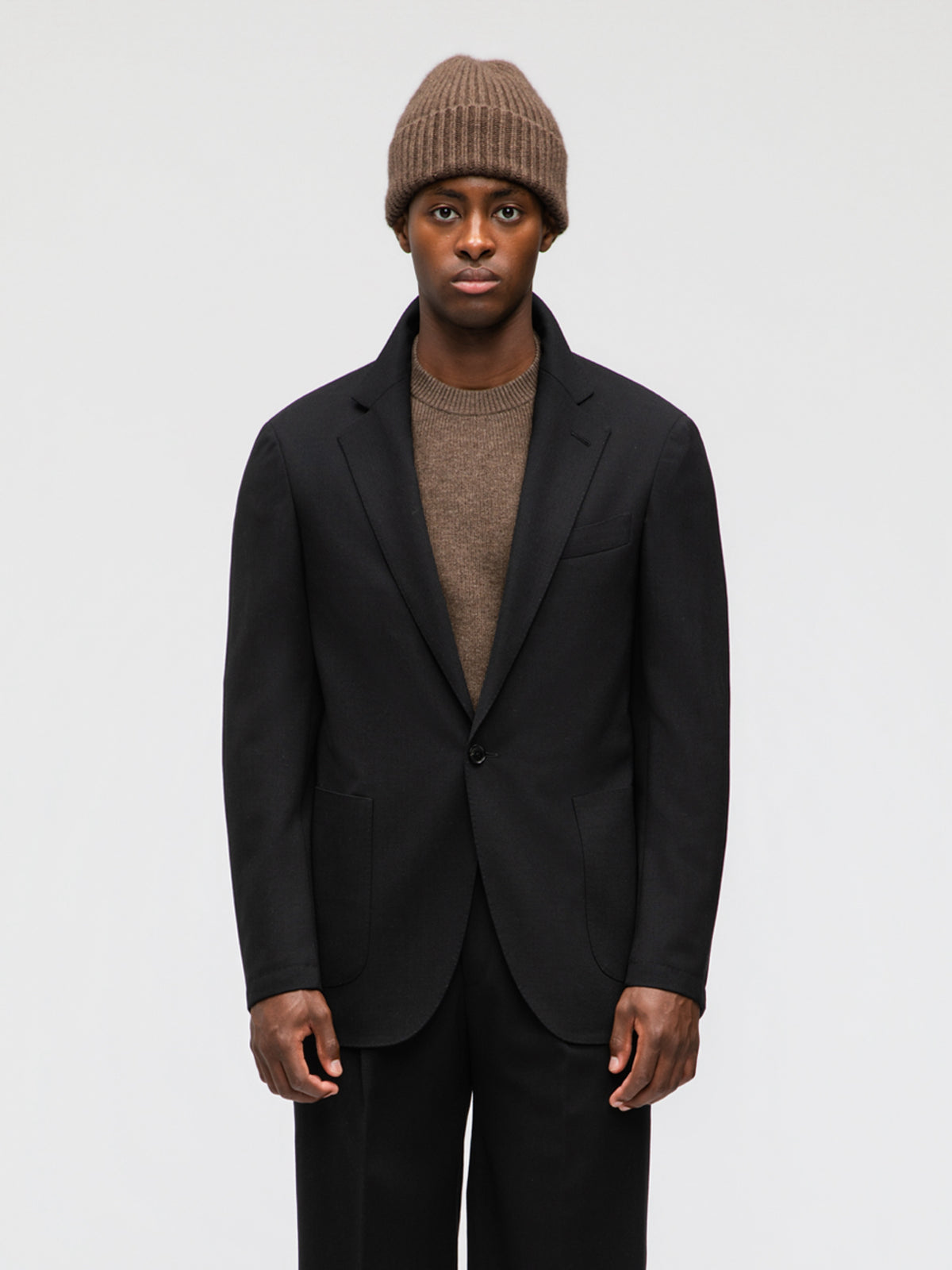 Black Heavyweight High Twist Suit - Grand Le Mar