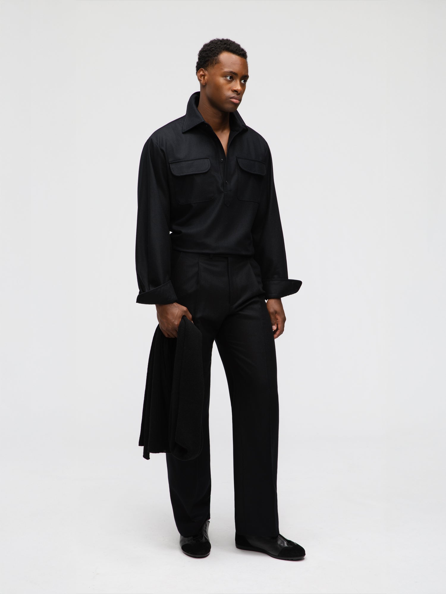 Black Flannel Popover - Grand Le Mar